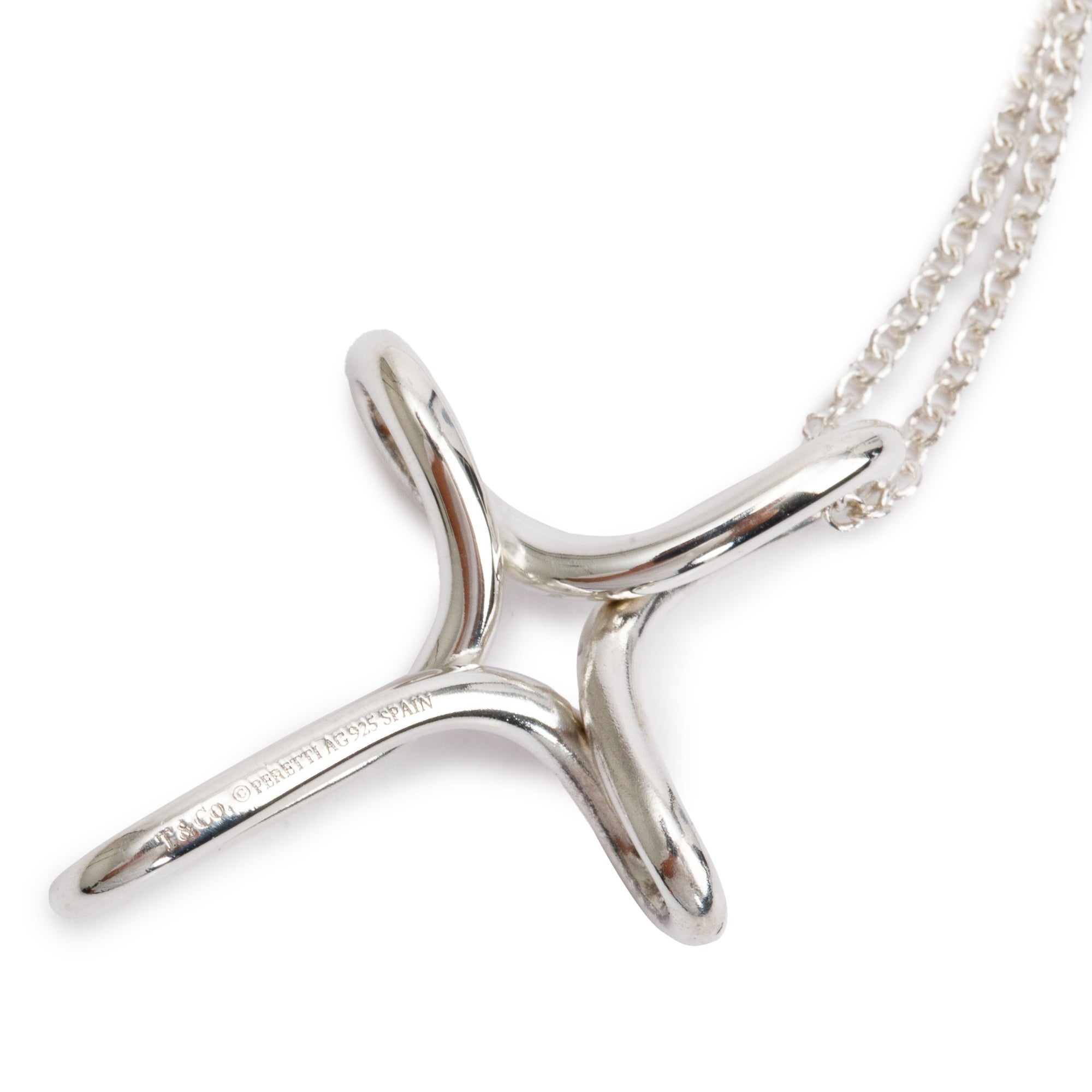 Tiffany & Co. Elsa Peretti Sterling Silver Medium Infinity Cross Pendant Necklace