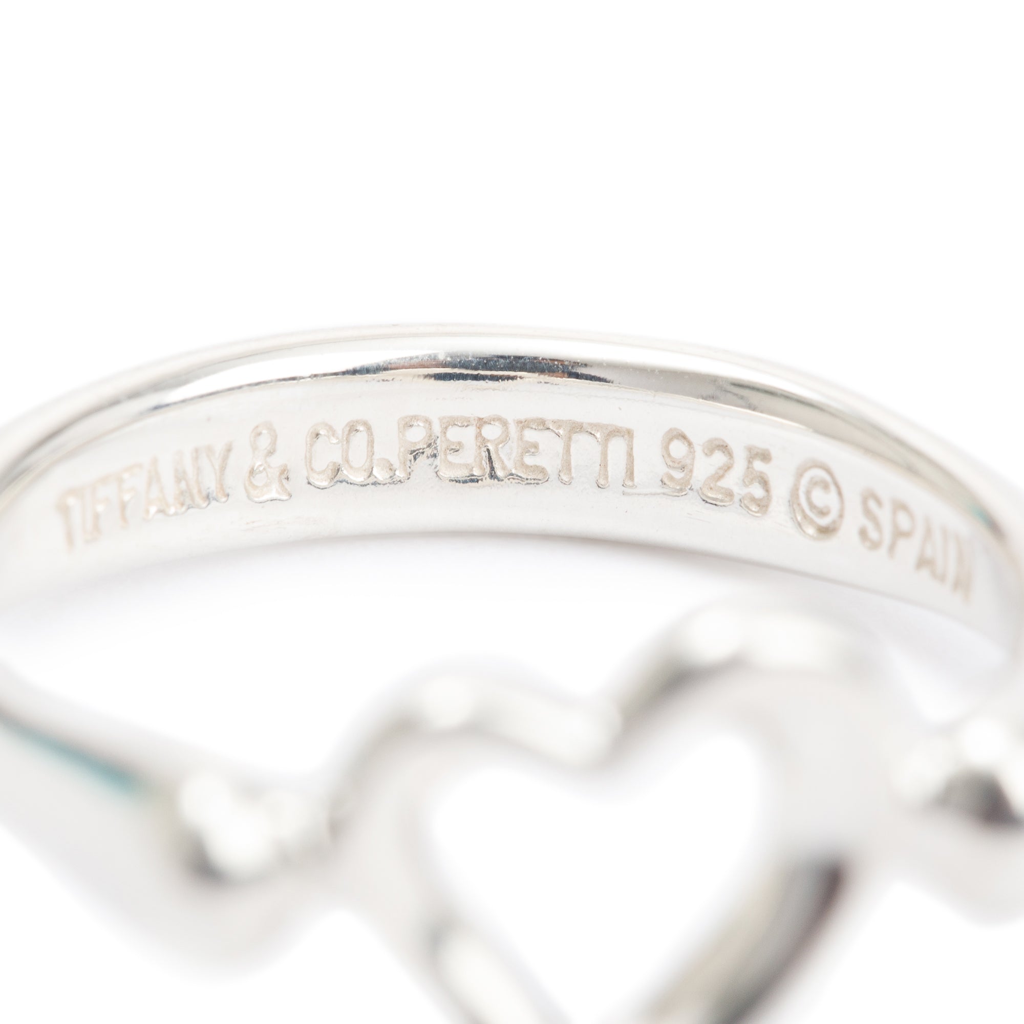 Tiffany & Co. Elsa Peretti Sterling Silver Mini Open Heart Ring, Size 5.75