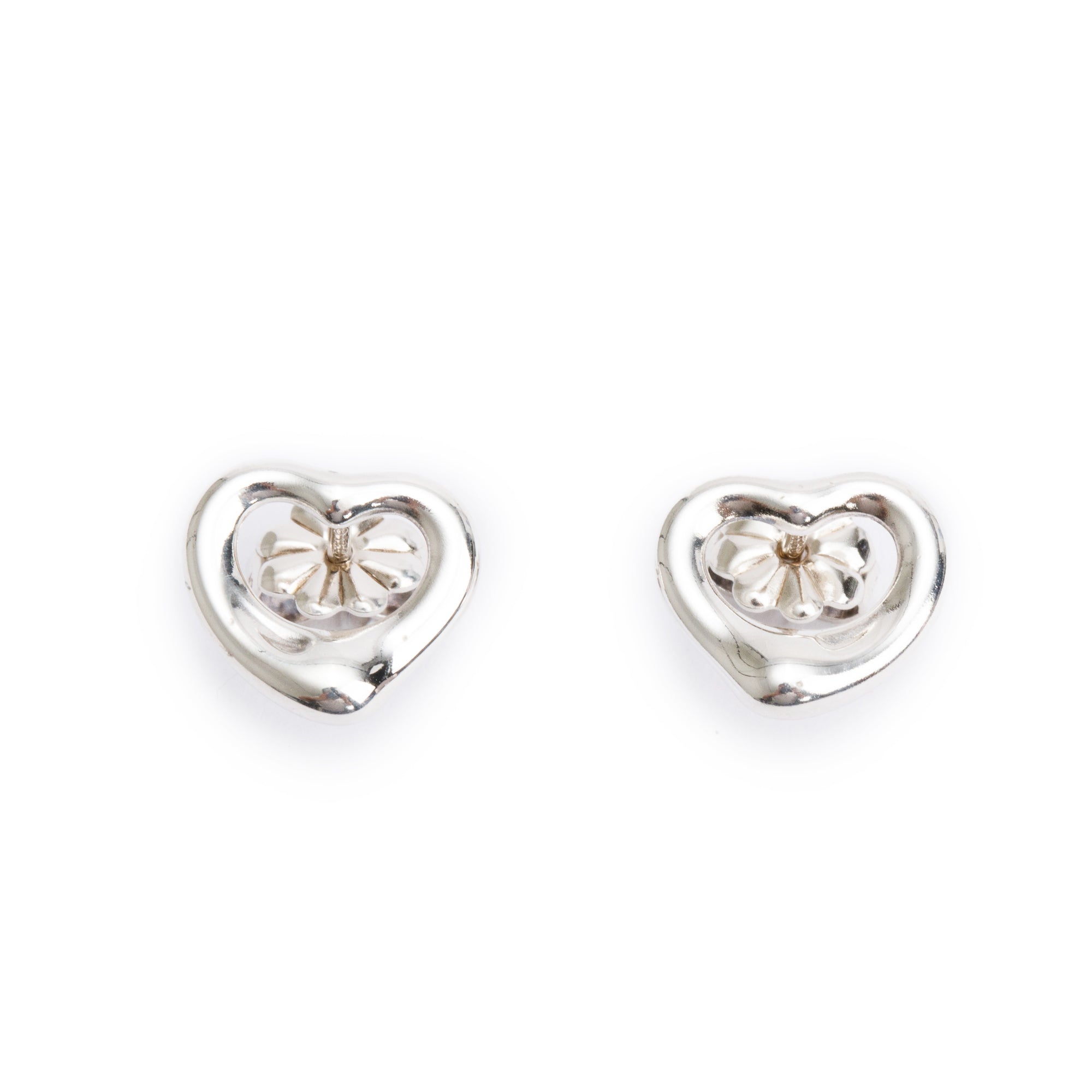 Tiffany & Co. Elsa Peretti Sterling Silver Open Heart Earrings, 11 MM