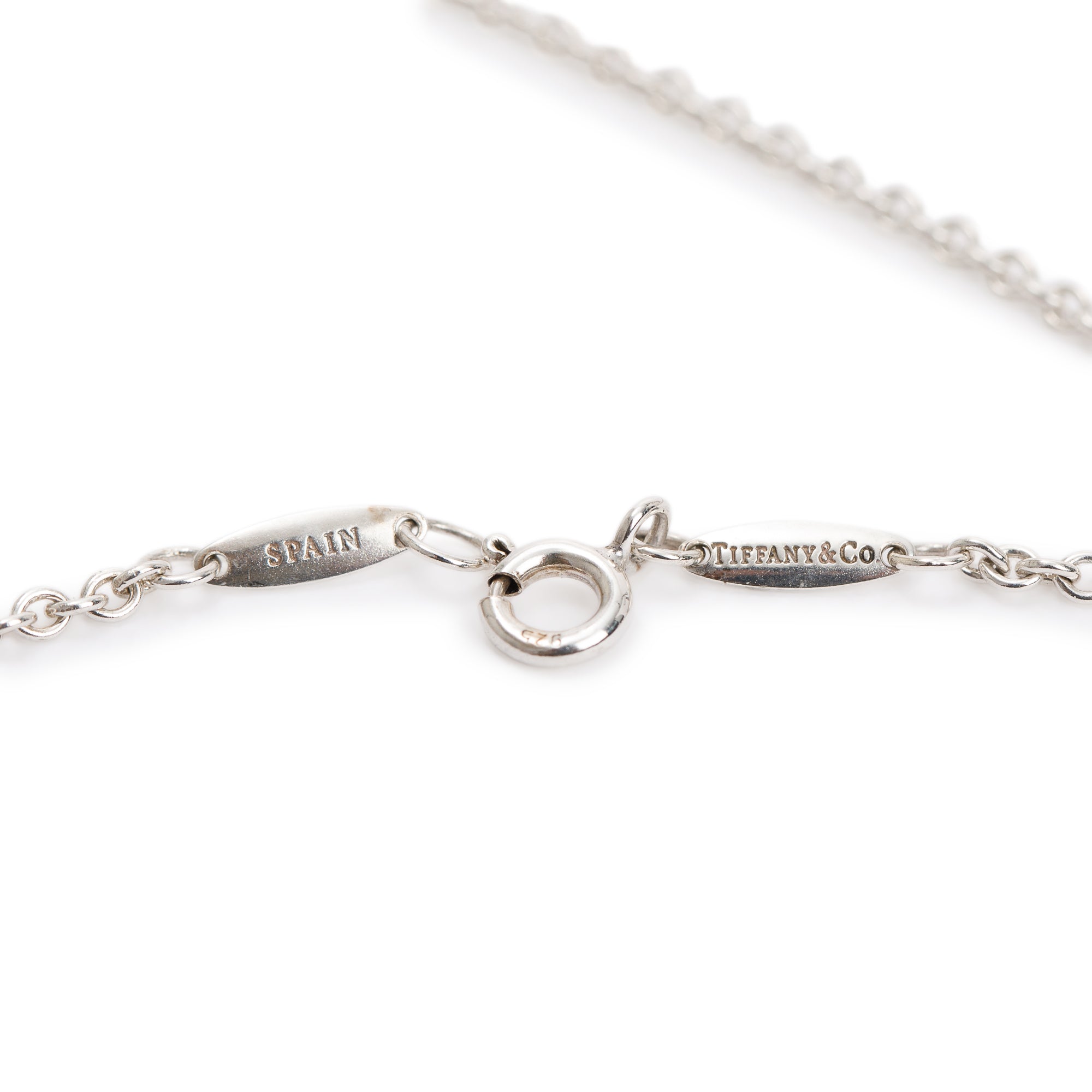 Tiffany & Co. Elsa Peretti Sterling Silver Open Heart Pearl Lariat Necklace, 9-9.5 mm