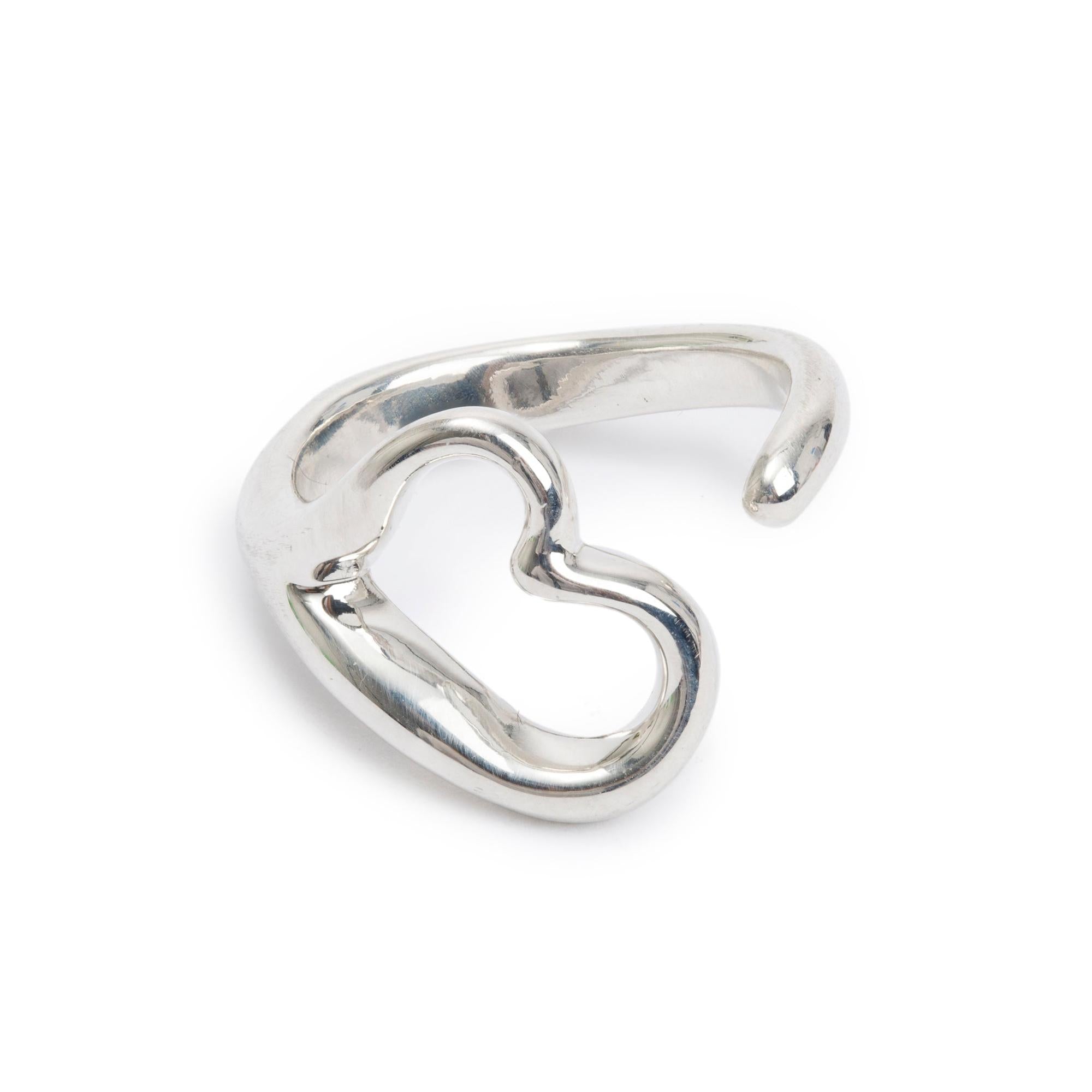 Tiffany & Co. Elsa Peretti Sterling Silver Open Heart Ring, Size 5