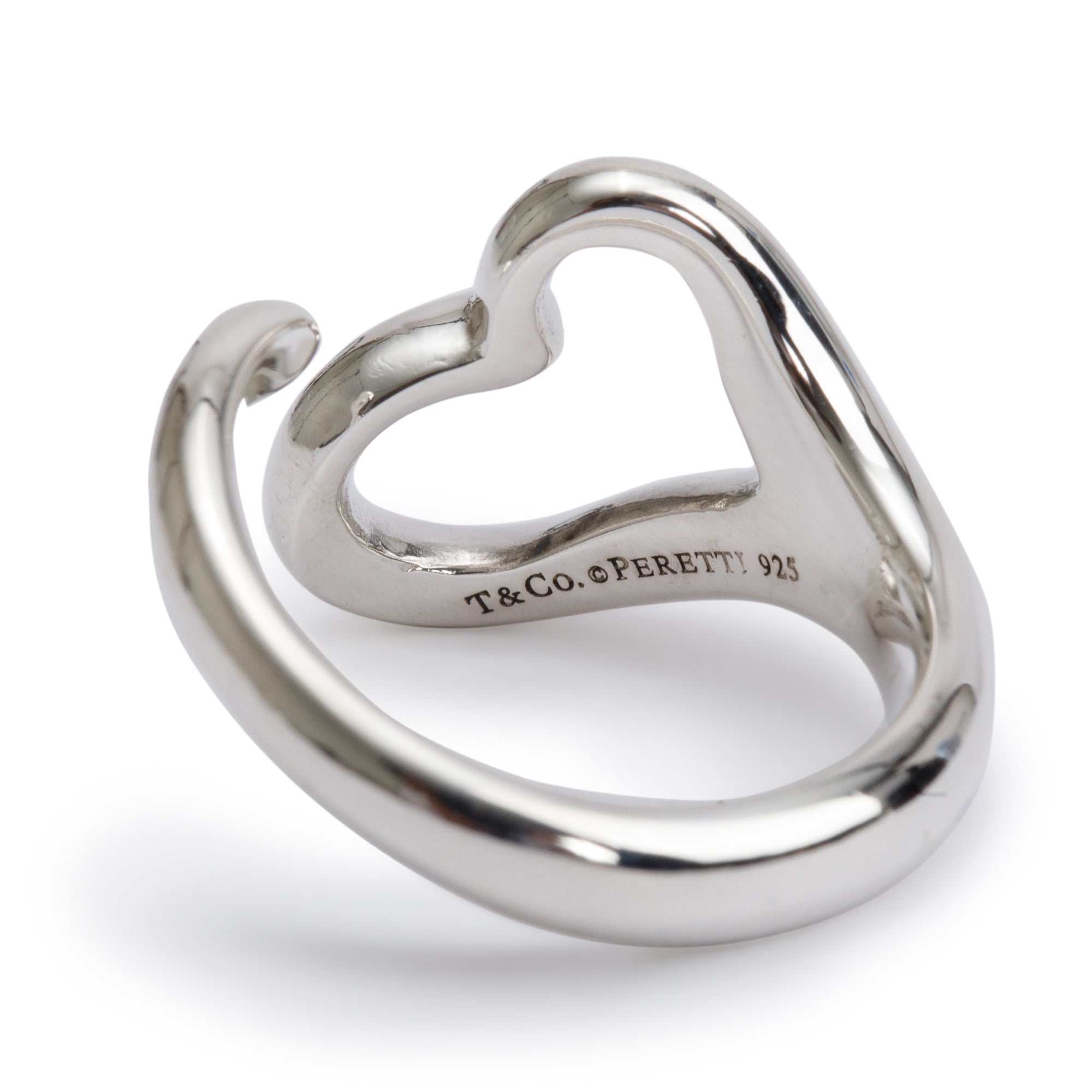 Tiffany & Co. Elsa Peretti Sterling Silver Open Heart Ring, Size 6