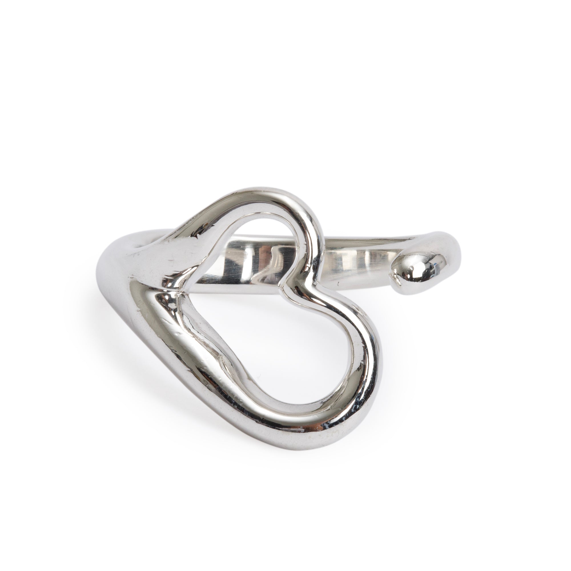 Tiffany & Co. Elsa Peretti Sterling Silver Open Heart Ring, Size 6