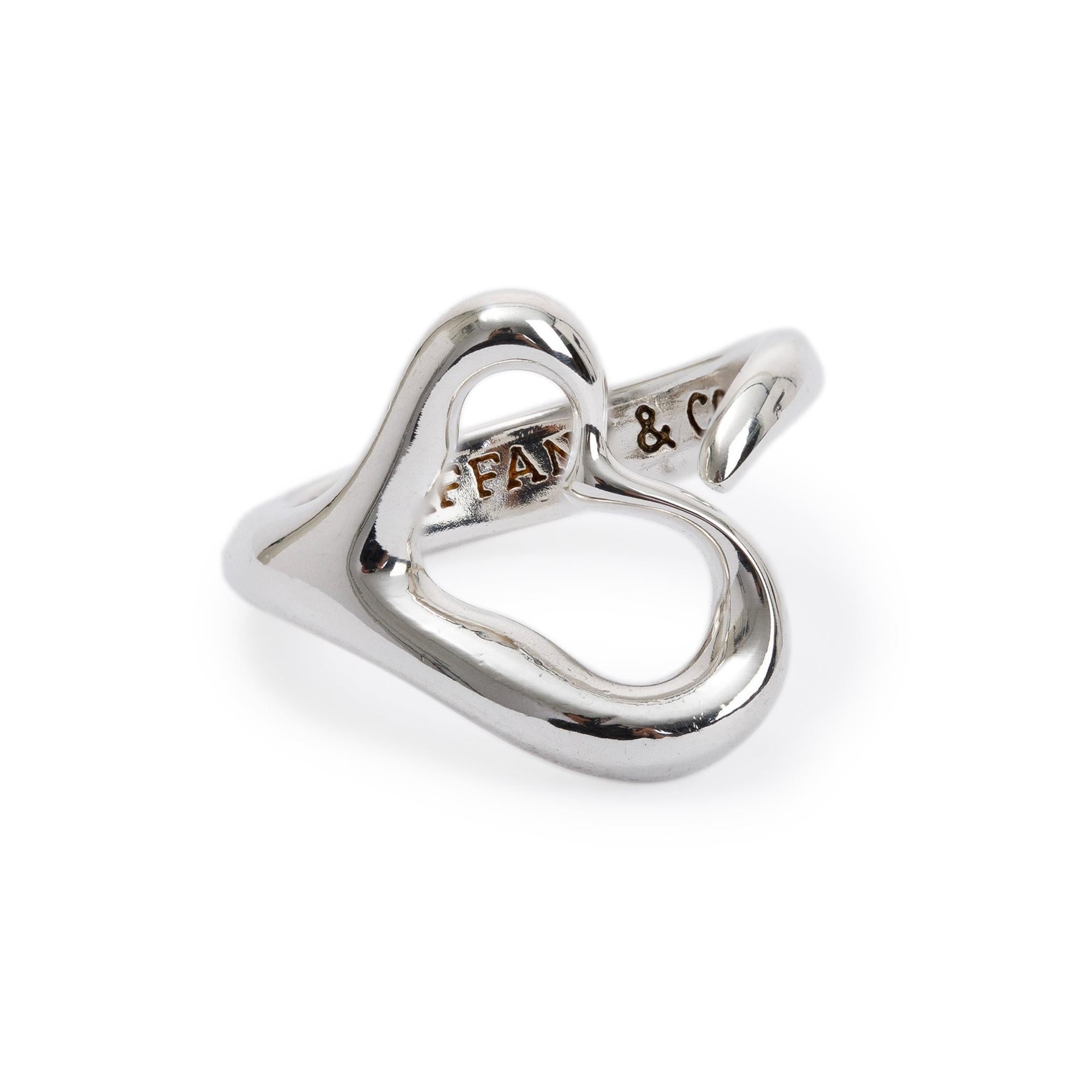 Tiffany & Co. Elsa Peretti Sterling Silver Open Heart Ring