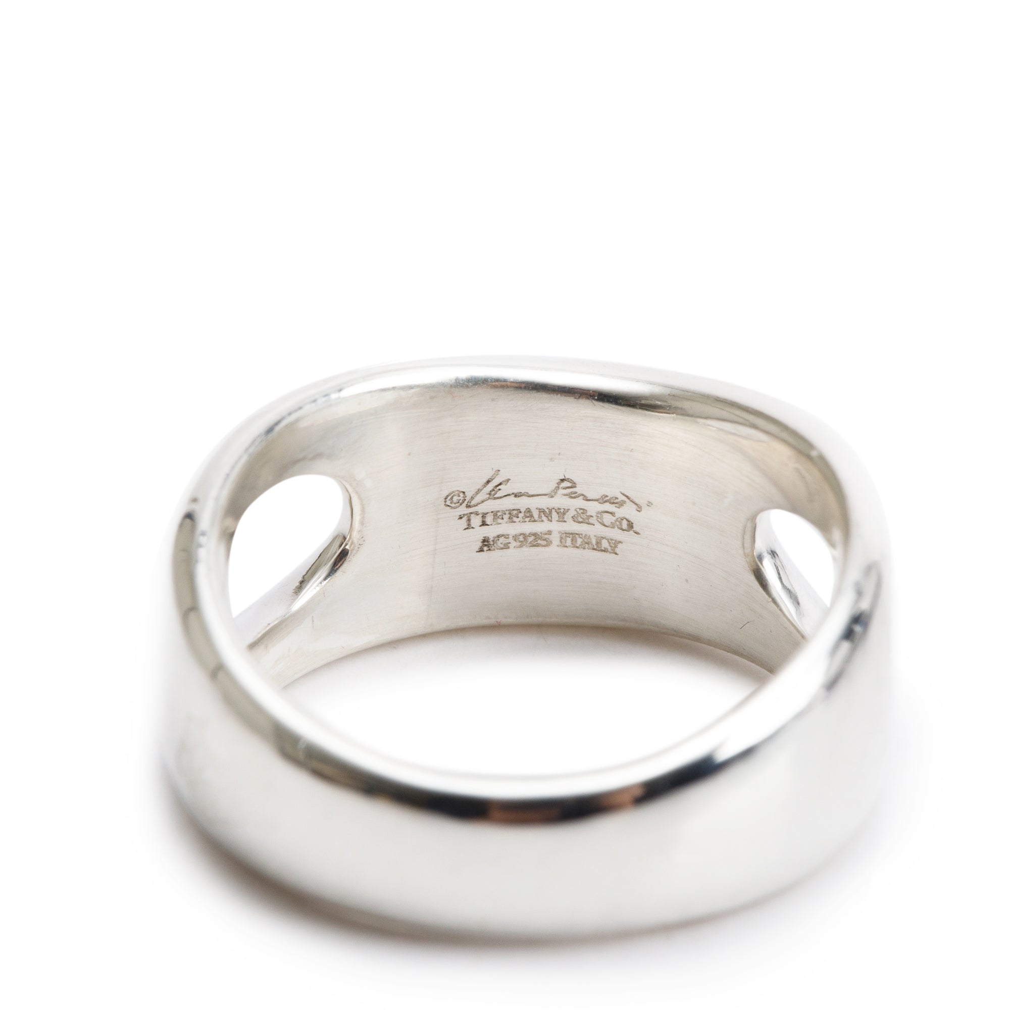 Tiffany & Co. Elsa Peretti Sterling Silver Open Side Ring, Size 6.75
