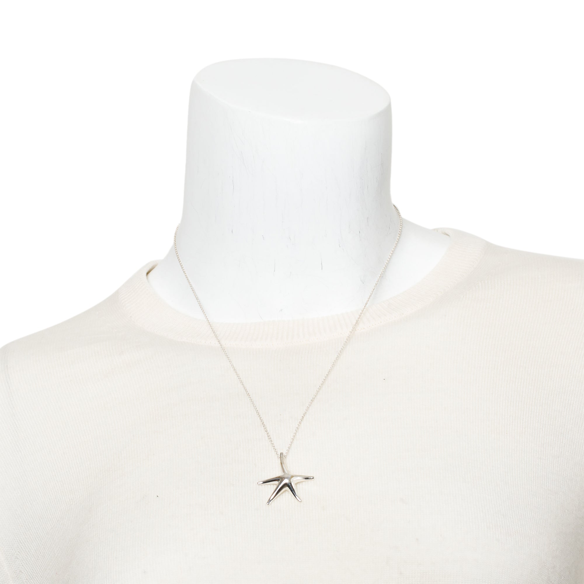 Tiffany & Co. Elsa Peretti Sterling Silver Starfish Pendant Necklace, 28 MM
