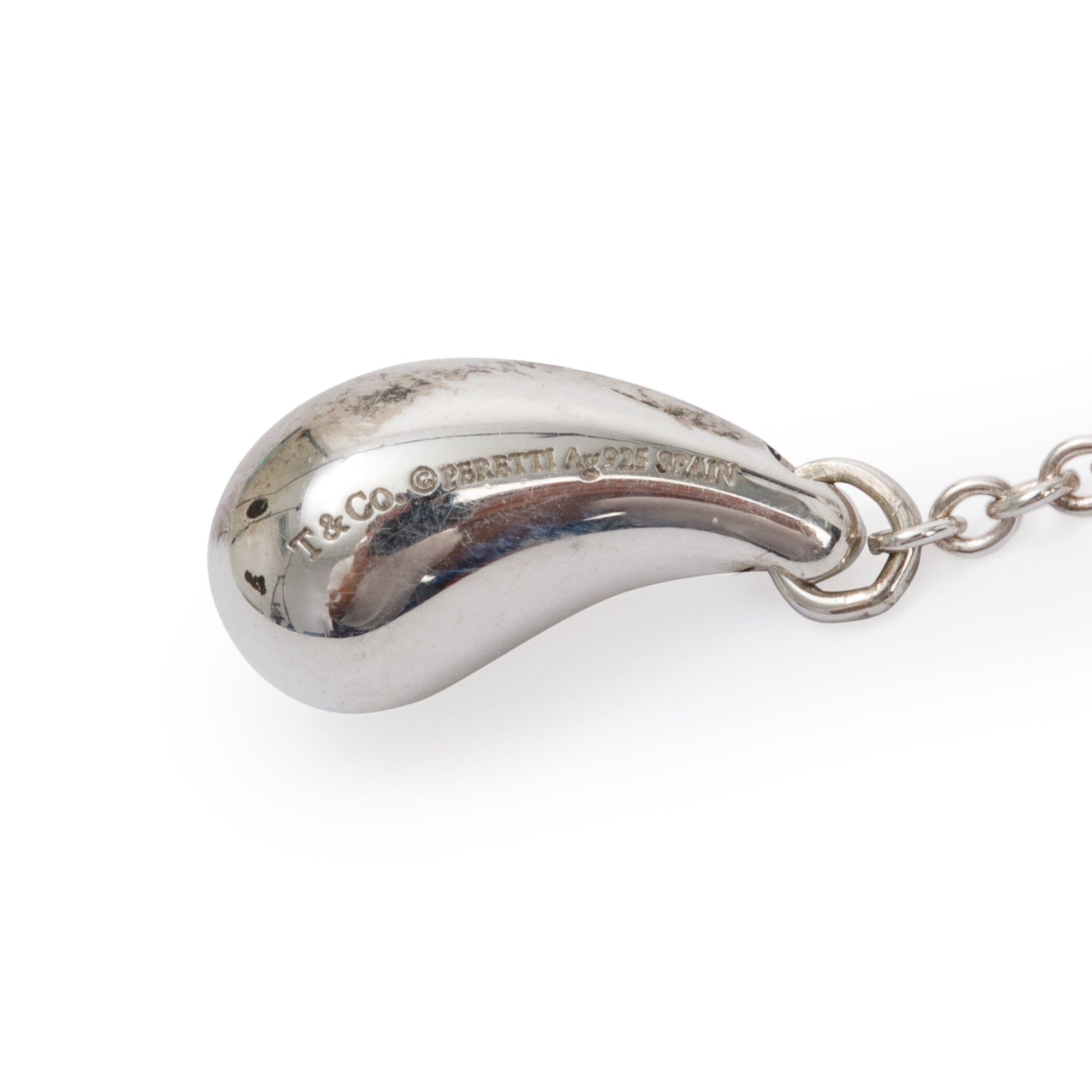 Tiffany & Co. Elsa Peretti Sterling Silver Teardrop Chain Drop Earrings