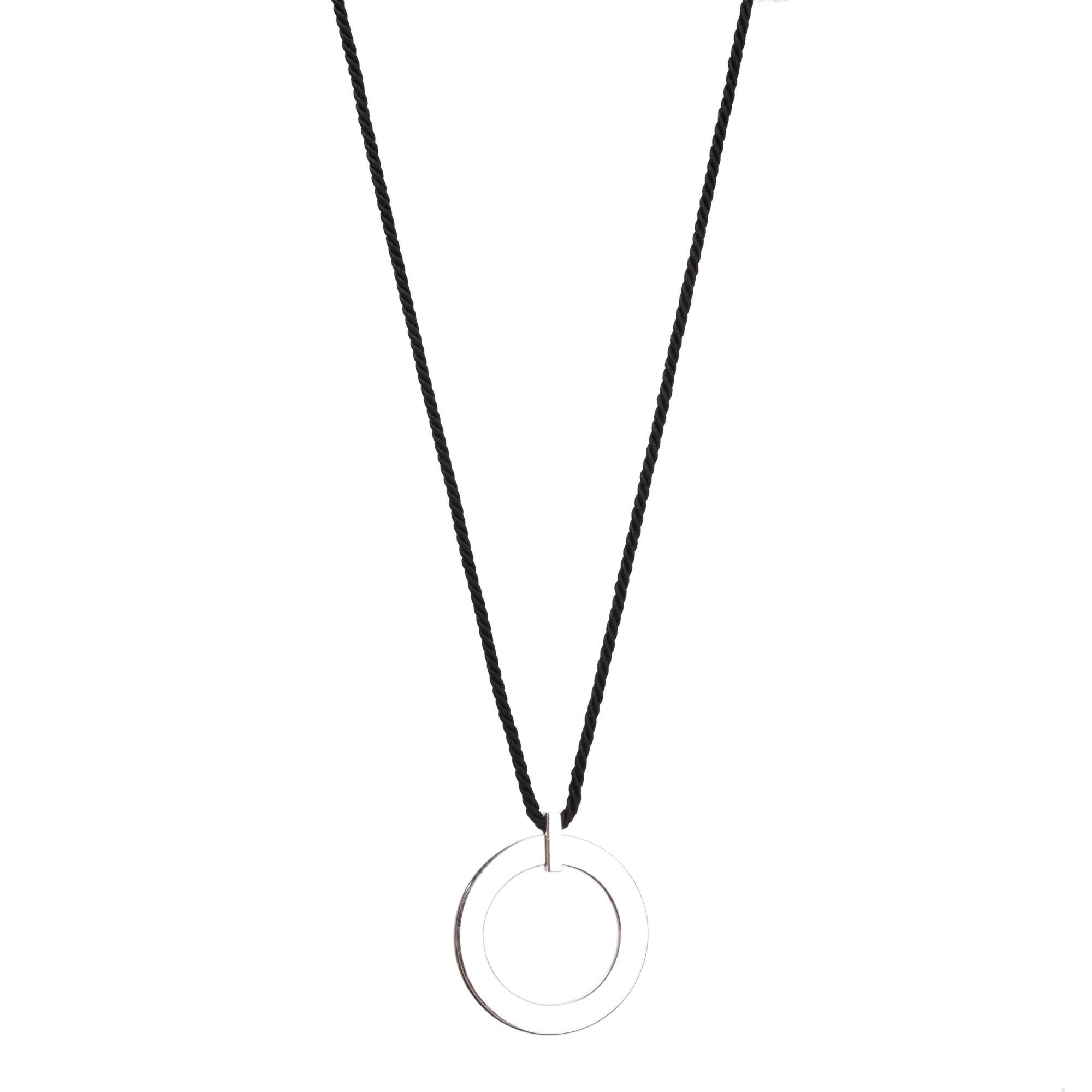Tiffany & Co. Extra Large 45 MM 1837 Elements Round Pendant Cord Necklace