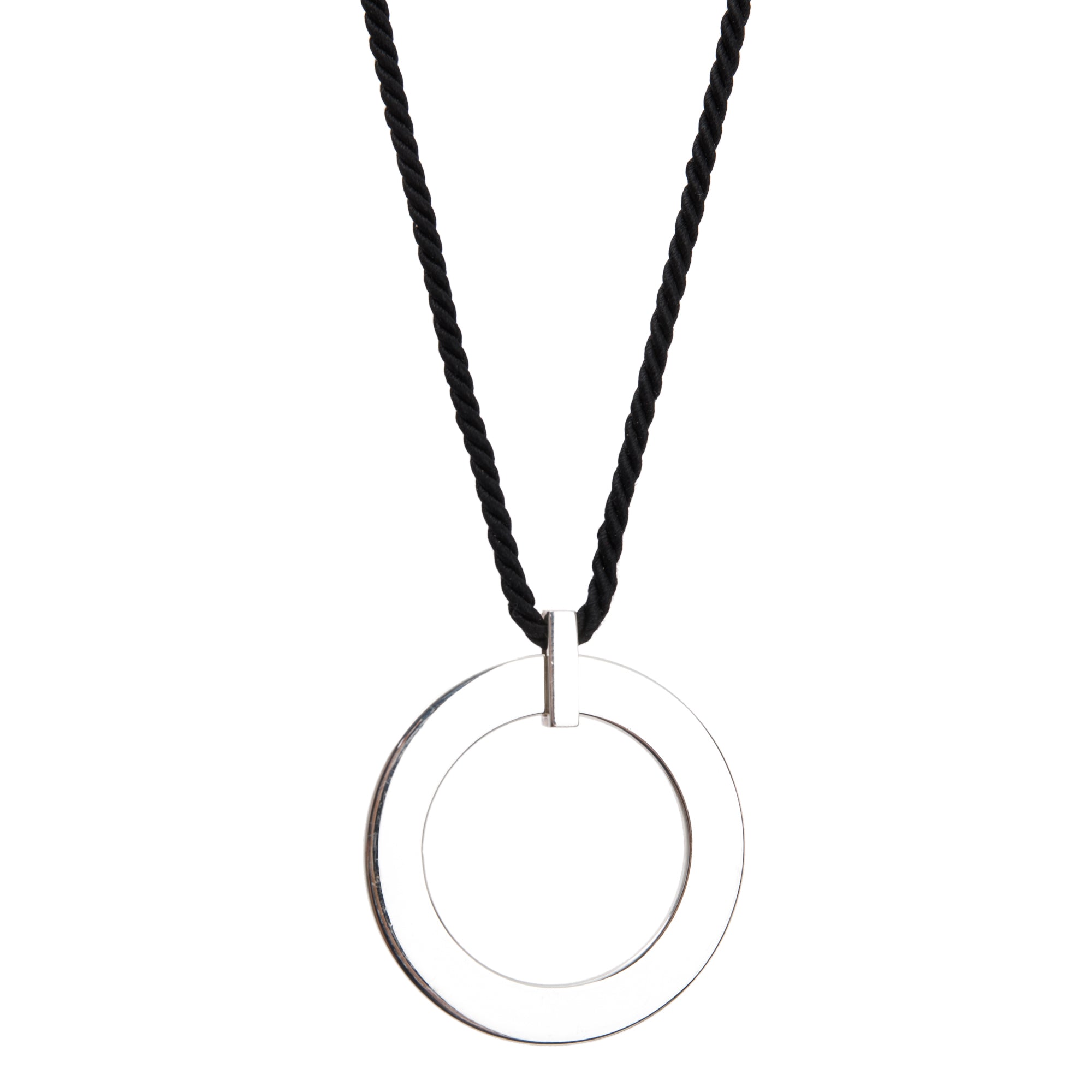 Tiffany & Co. Extra Large 45 MM 1837 Elements Round Pendant Cord Necklace