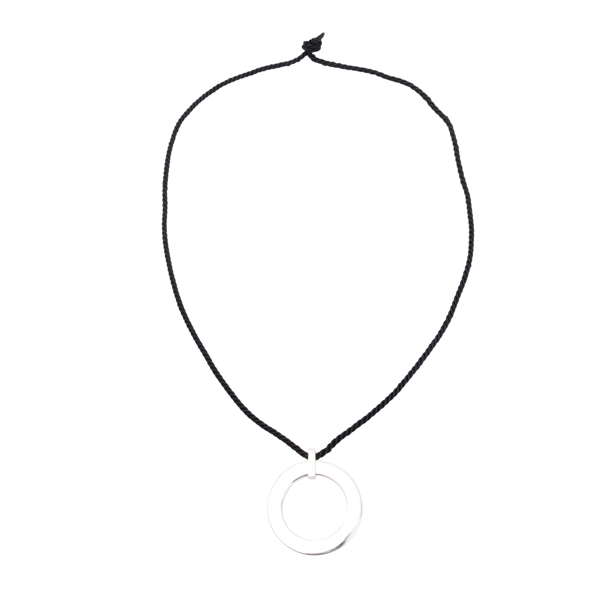 Tiffany & Co. Extra Large 45 MM 1837 Elements Round Pendant Cord Necklace