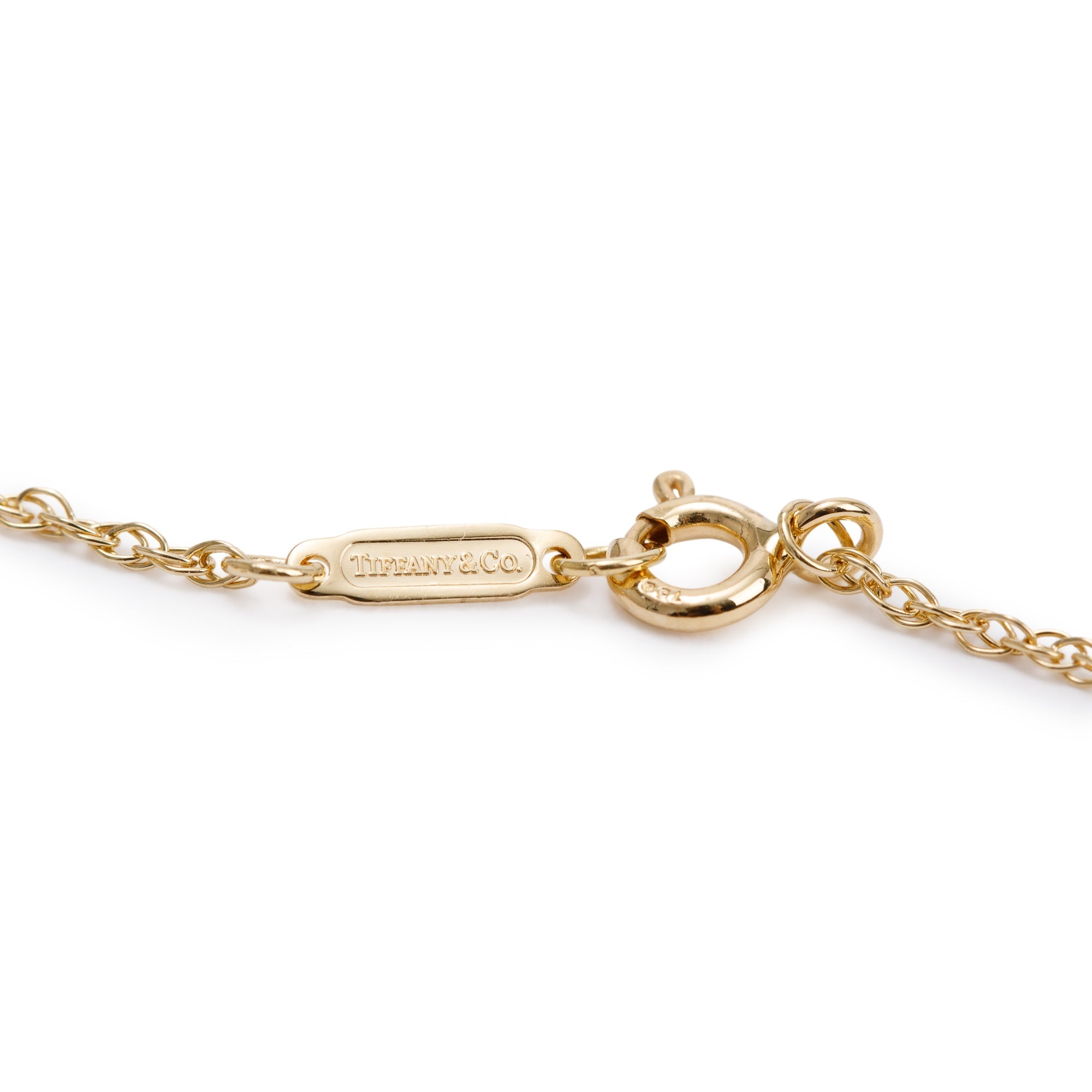 Tiffany & Co. Frank Gehry 18k Yellow Gold Large Jade Fish Pendant Necklace