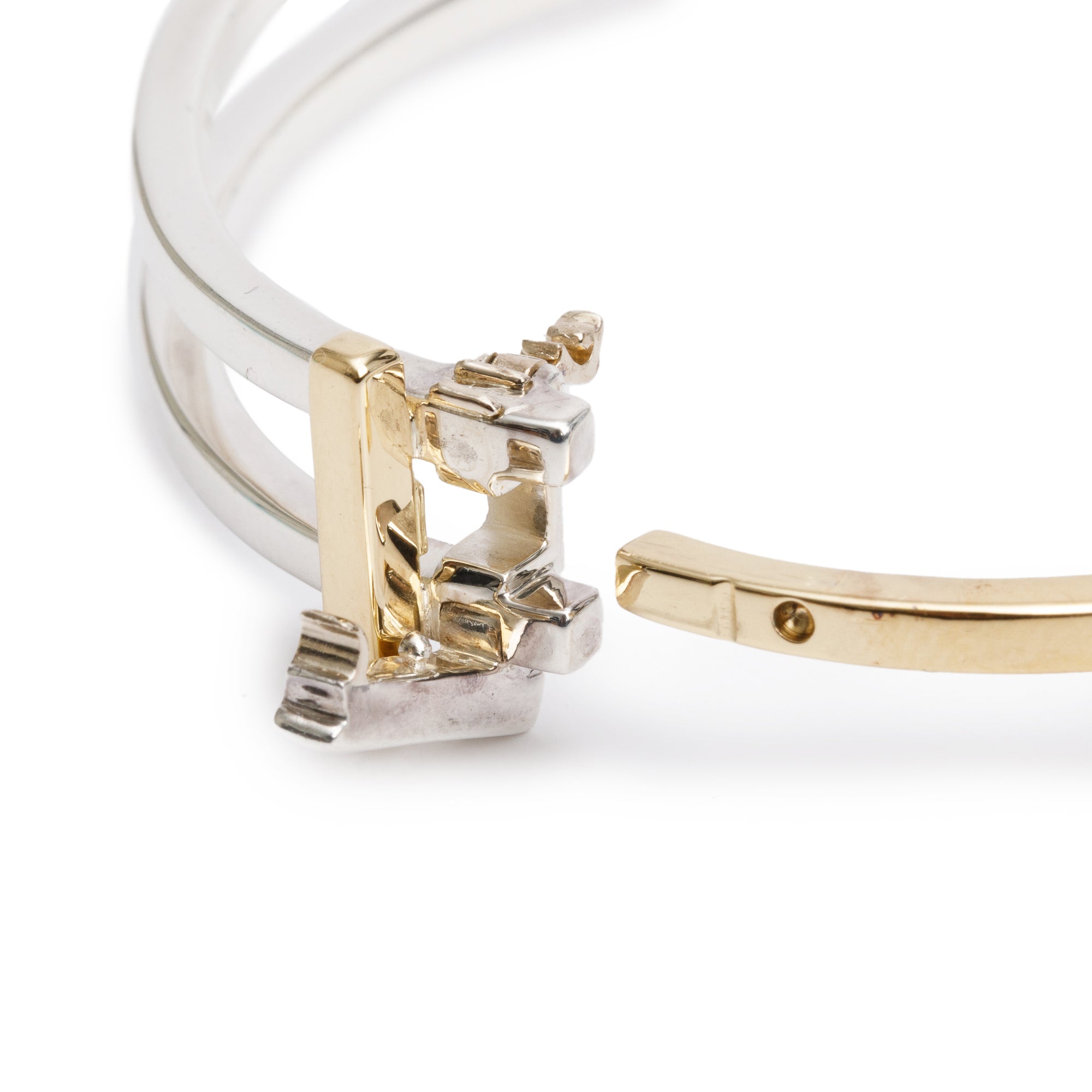 Tiffany & Co. Frank Gehry Sterling Silver & 18k Yellow Gold Axis Bracelet w/ Box