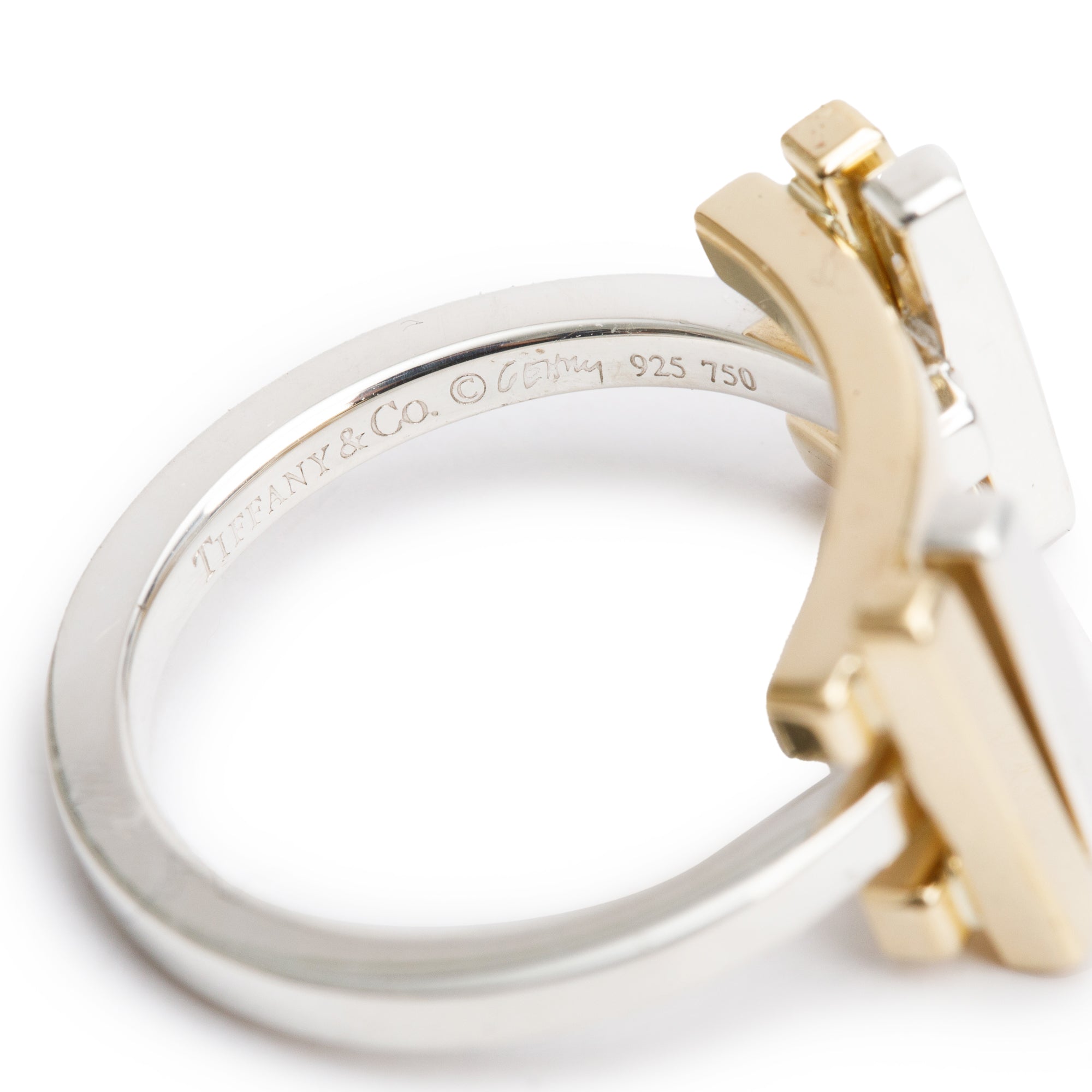 Tiffany & Co. Frank Gehry Sterling Silver & 18k Yellow Gold Axis Ring, Size 6.25