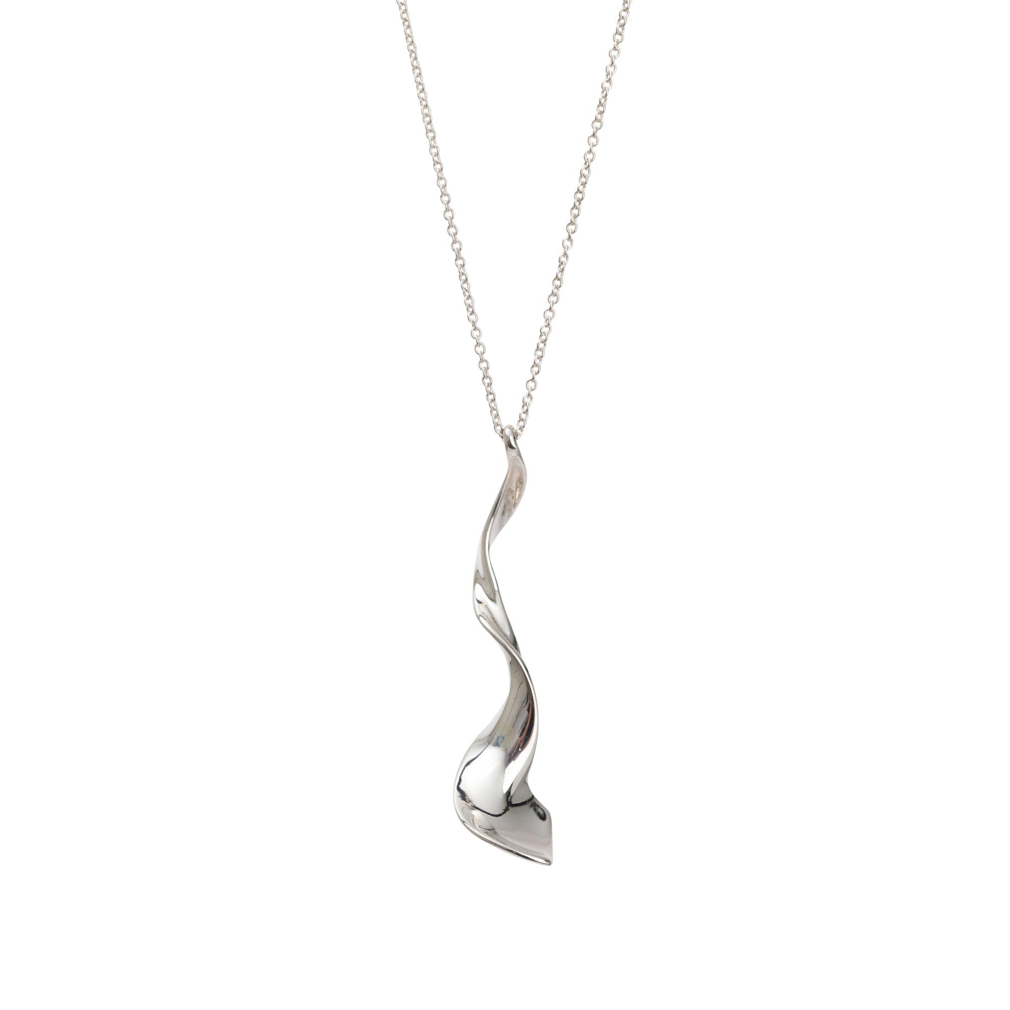 Tiffany & Co. Frank Gehry Sterling Silver Small Orchid Twist Pendant Necklace