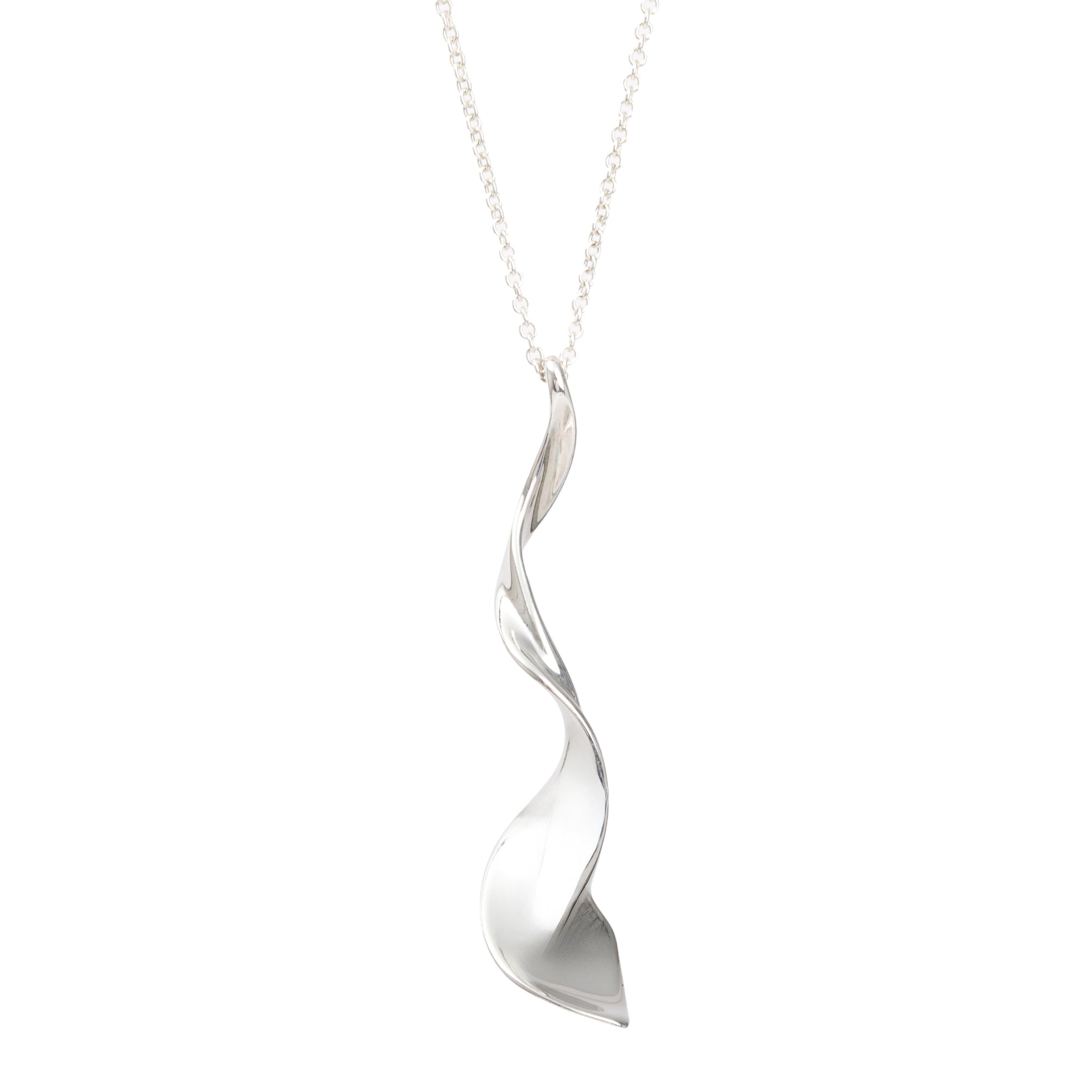 Tiffany & Co. Frank Gehry Sterling Silver Small Orchid Twist Pendant Necklace