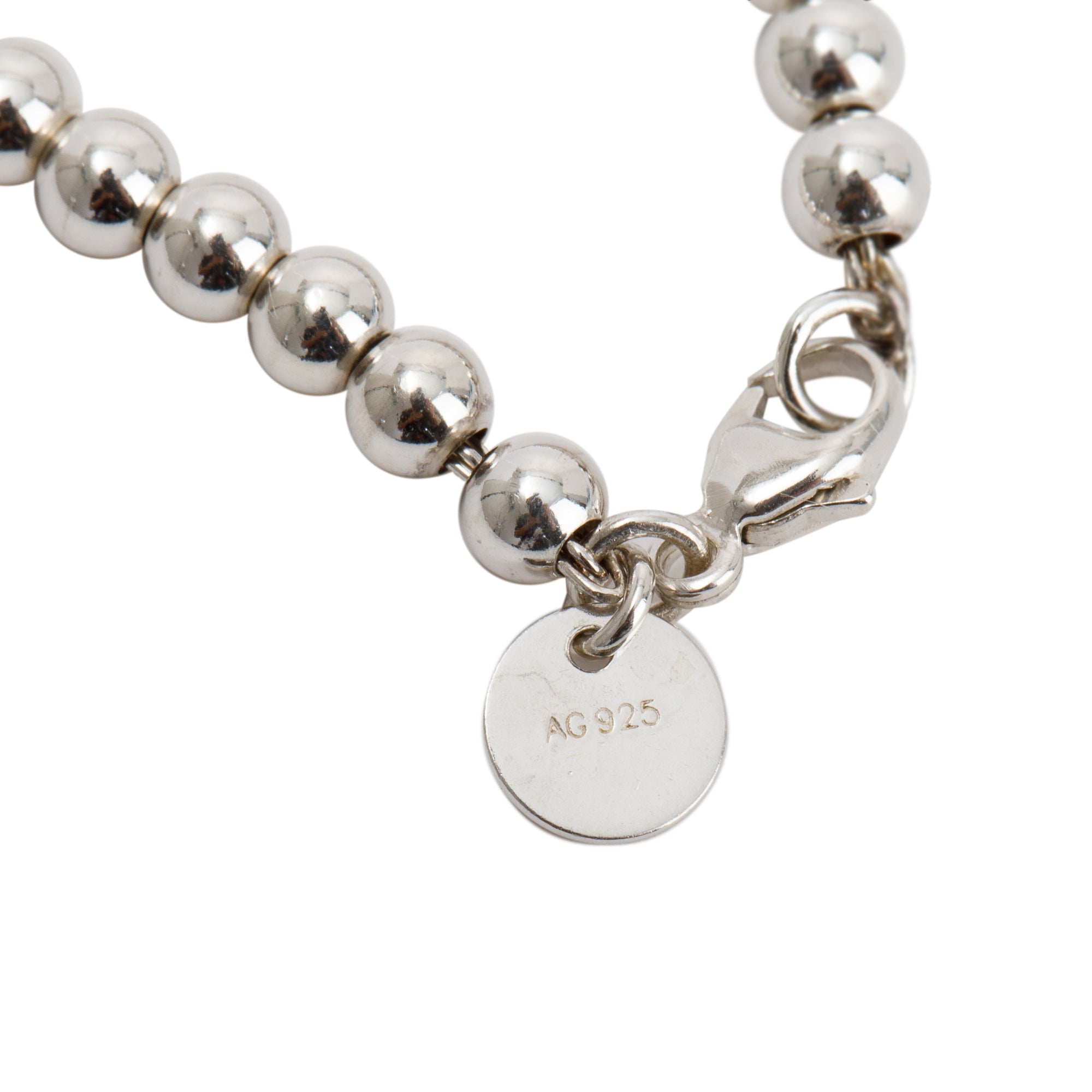 Tiffany & Co. "I Love You" Mini Round Tag 4 MM Bead Bracelet