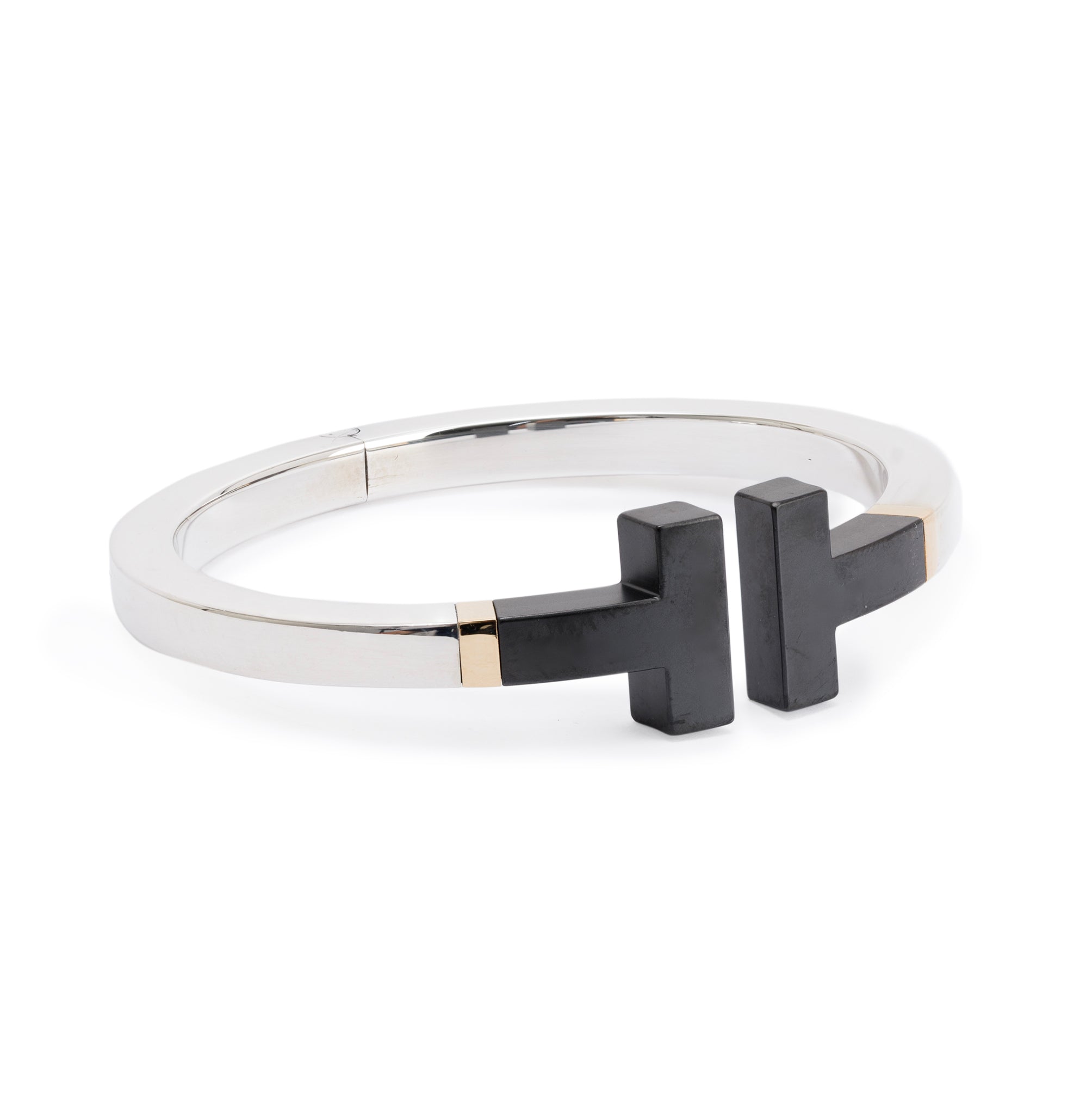 Tiffany & Co. Limited Edition T Square Bracelet with Black Ceramic w/ Box