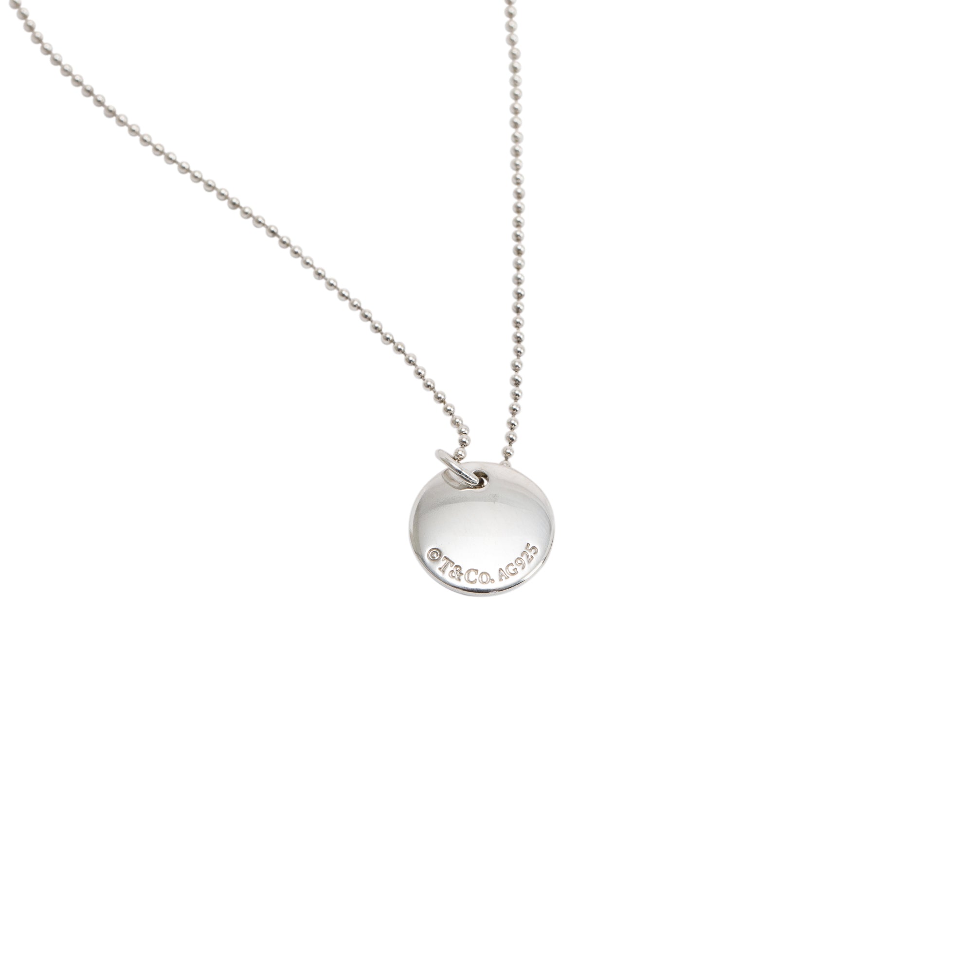 Tiffany & Co. Notes Letter 'C' Disc Charm Pendant Necklace
