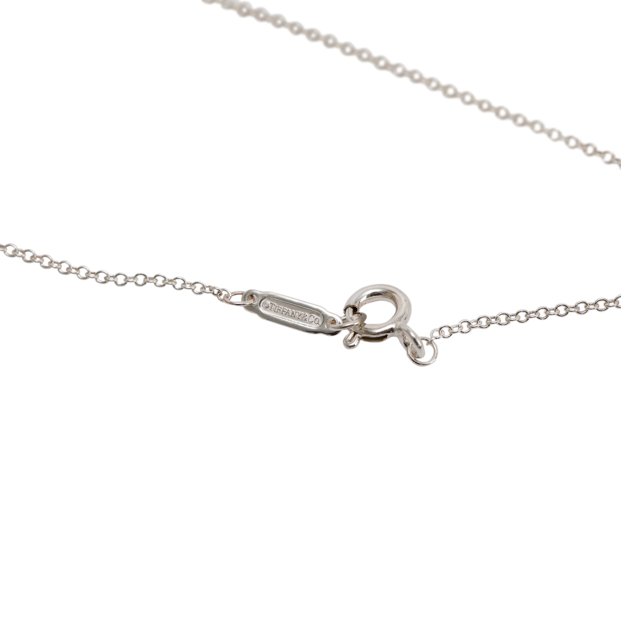 Tiffany & Co. Notes Letter 'M' Disc Charm Pendant Necklace w/ Box