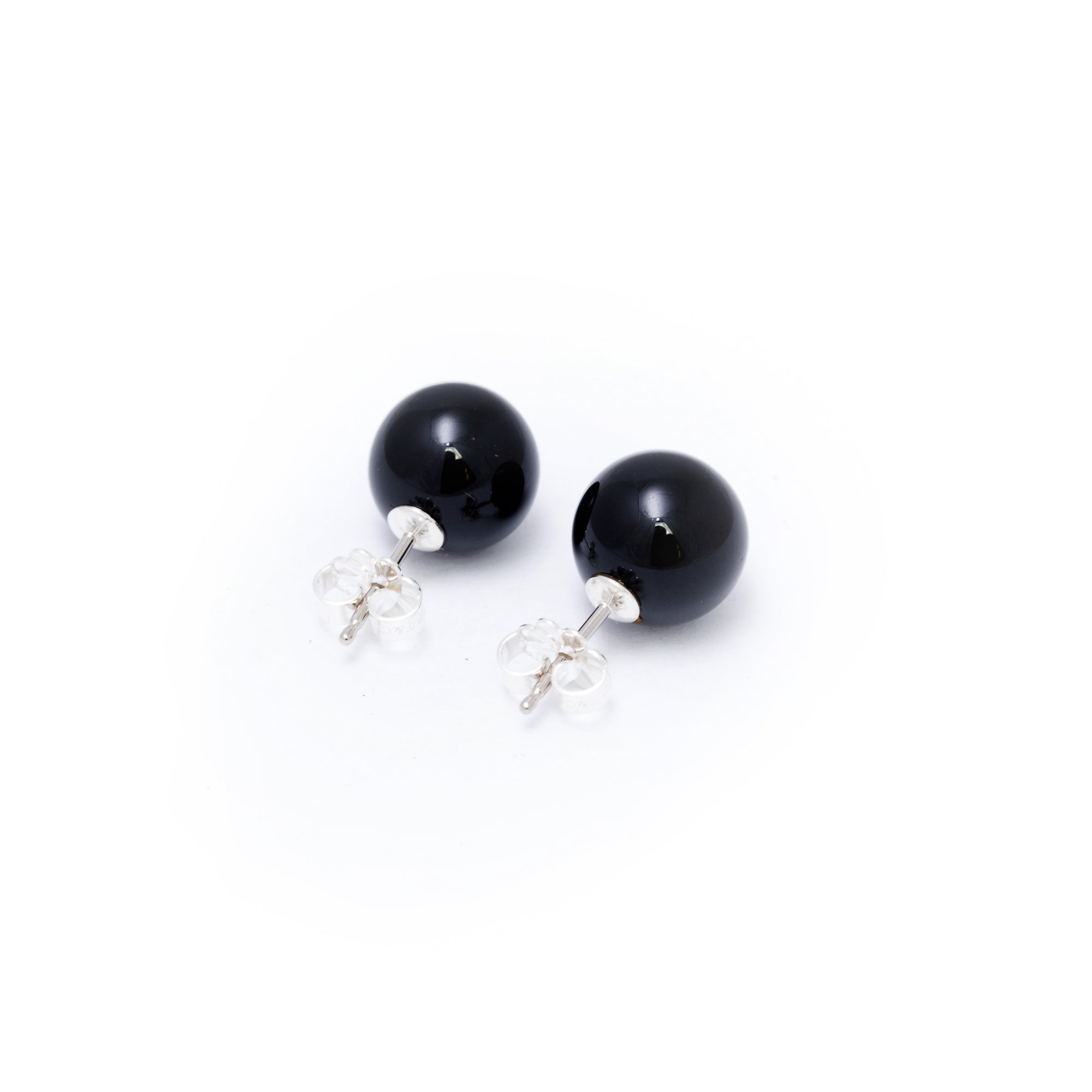 Tiffany & Co. Onyx Ball Stud Earrings, 10 mm