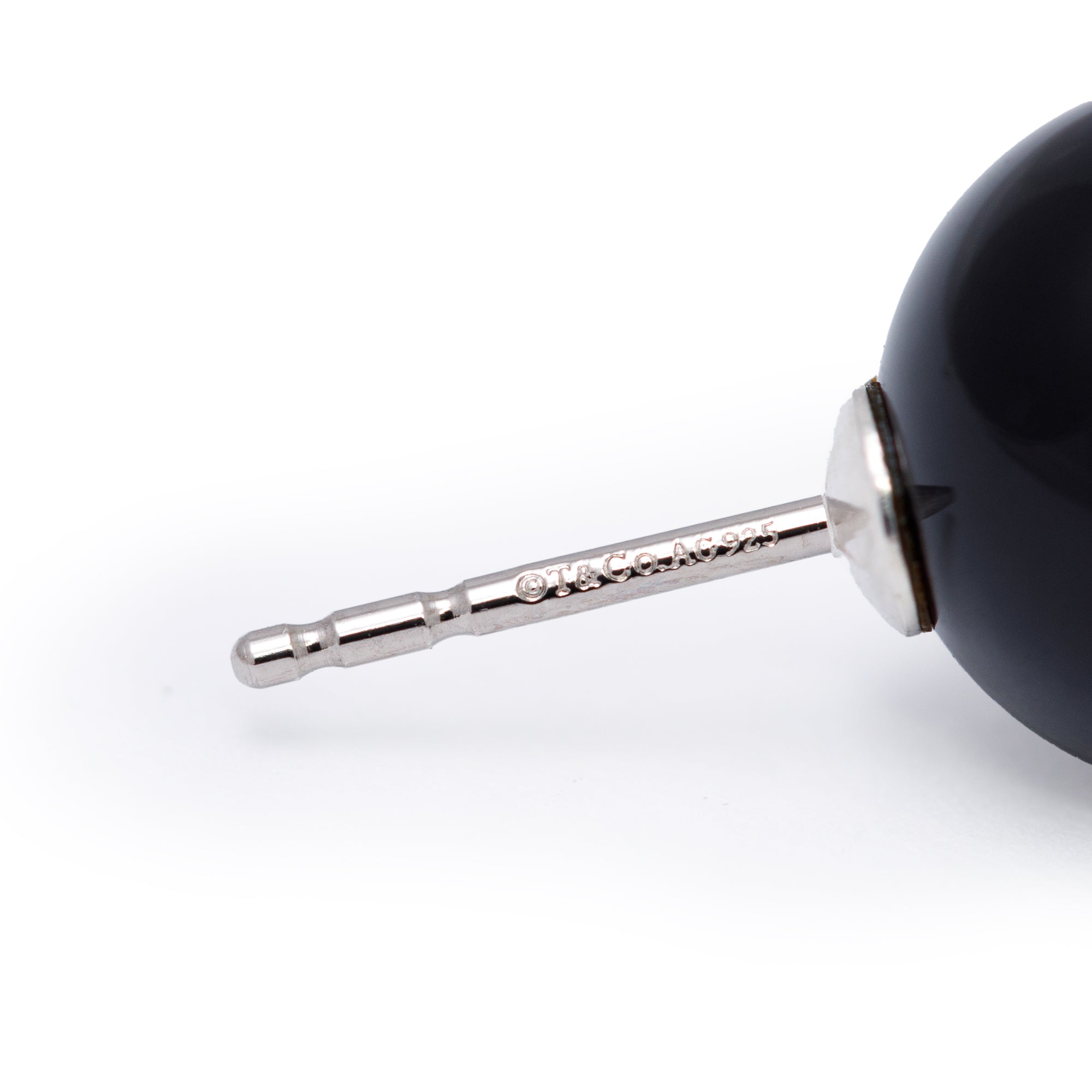 Tiffany & Co. Onyx Ball Stud Earrings, 10 mm