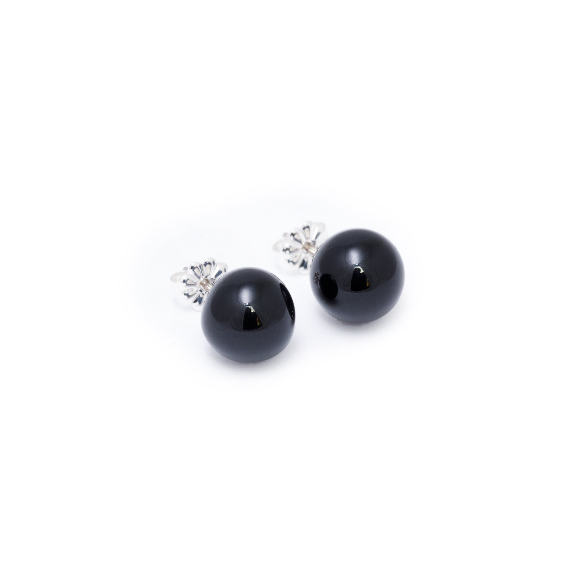 Tiffany & Co. Onyx Ball Stud Earrings, 10 mm