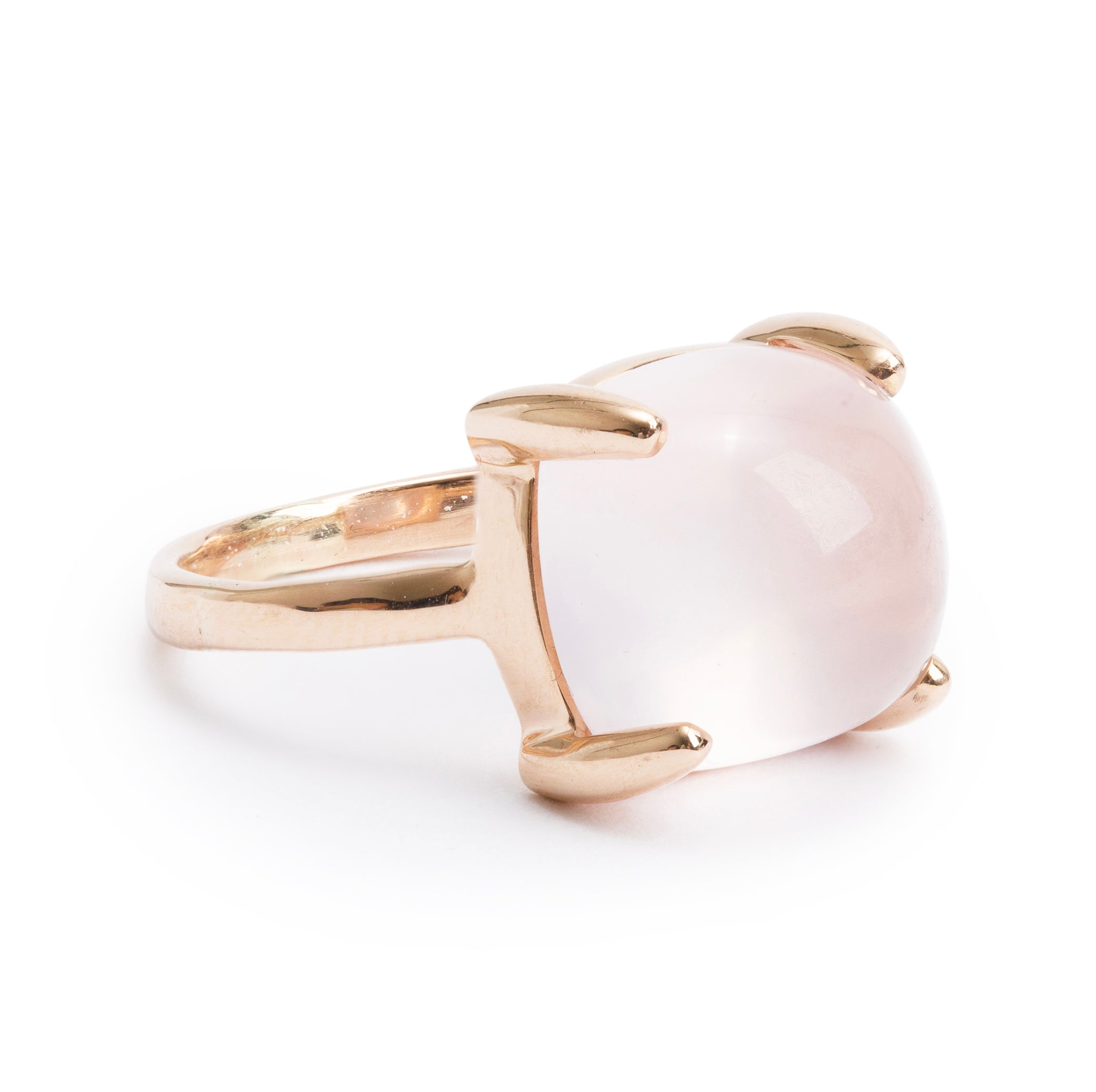Tiffany & Co. Paloma Picasso 18k Rose Gold Rose Quartz Sugar Stacks Ring, Size 6