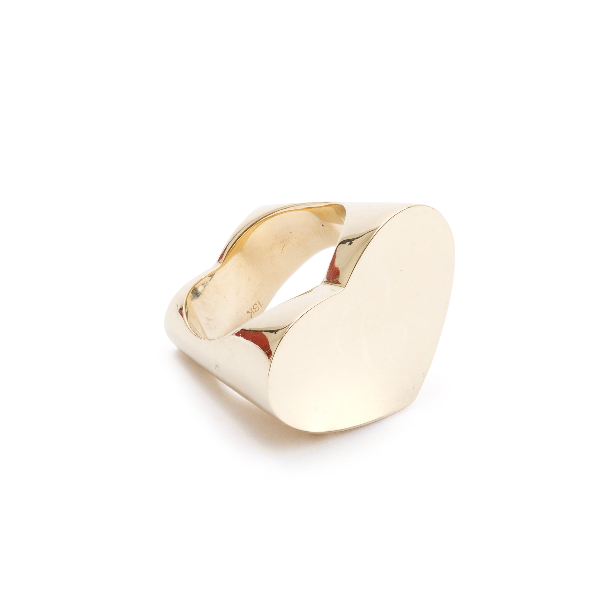 Tiffany & Co. Paloma Picasso 18k Yellow Gold Double Modern Heart Ring, Size 6