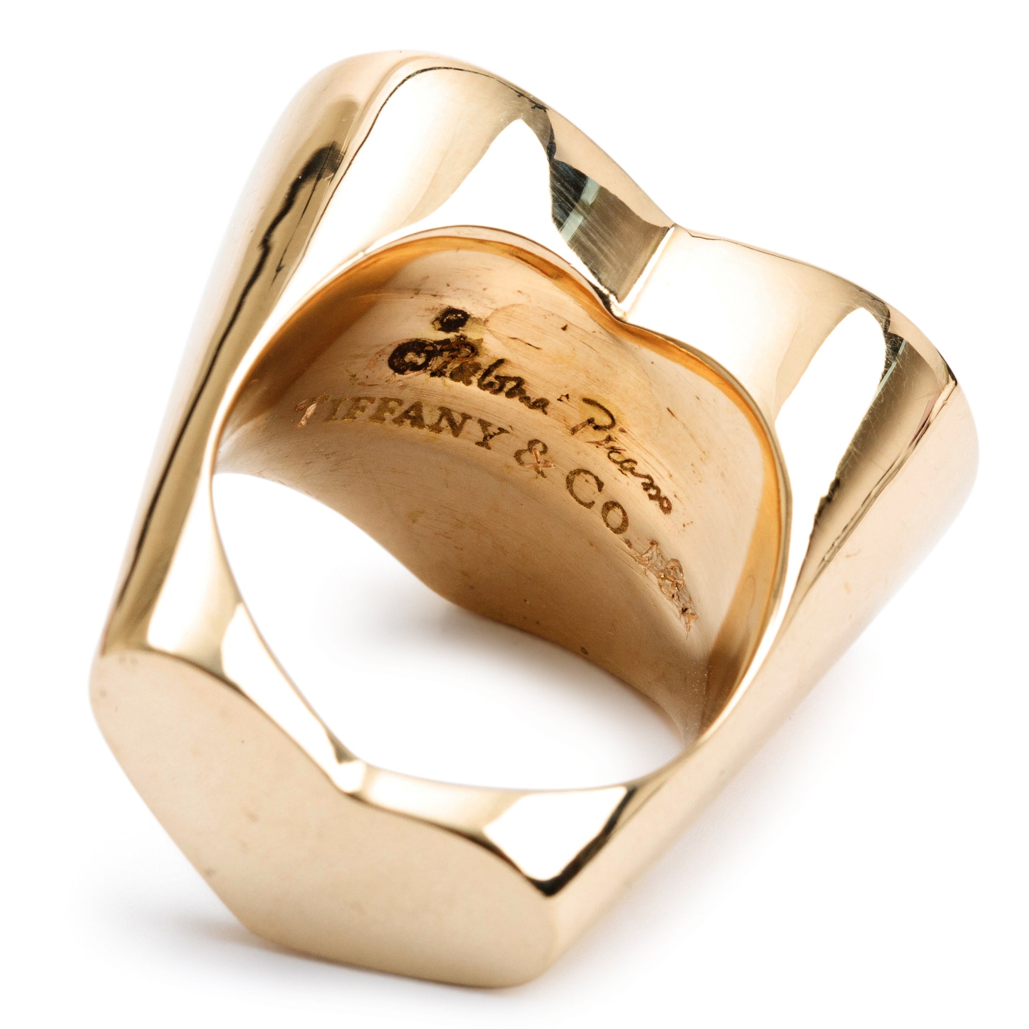 Tiffany & Co. Paloma Picasso 18k Yellow Gold Double Modern Heart Ring, Size 6