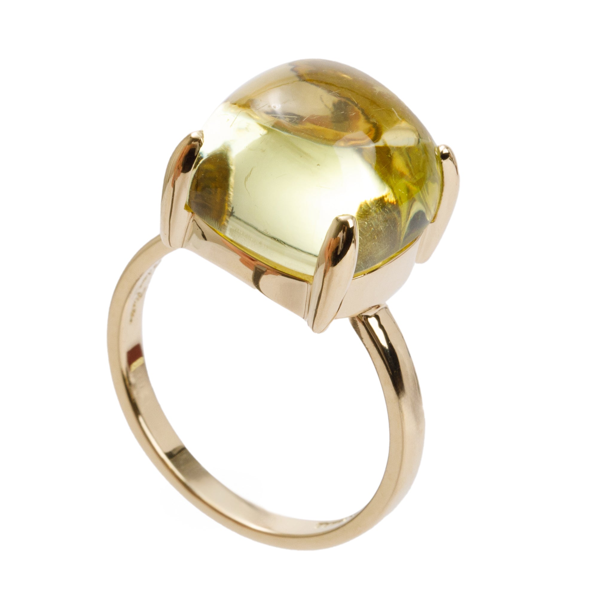 Tiffany & Co. Paloma Picasso 18k Yellow Gold Lemon Quartz Sugar Stacks Ring, Size 7.5