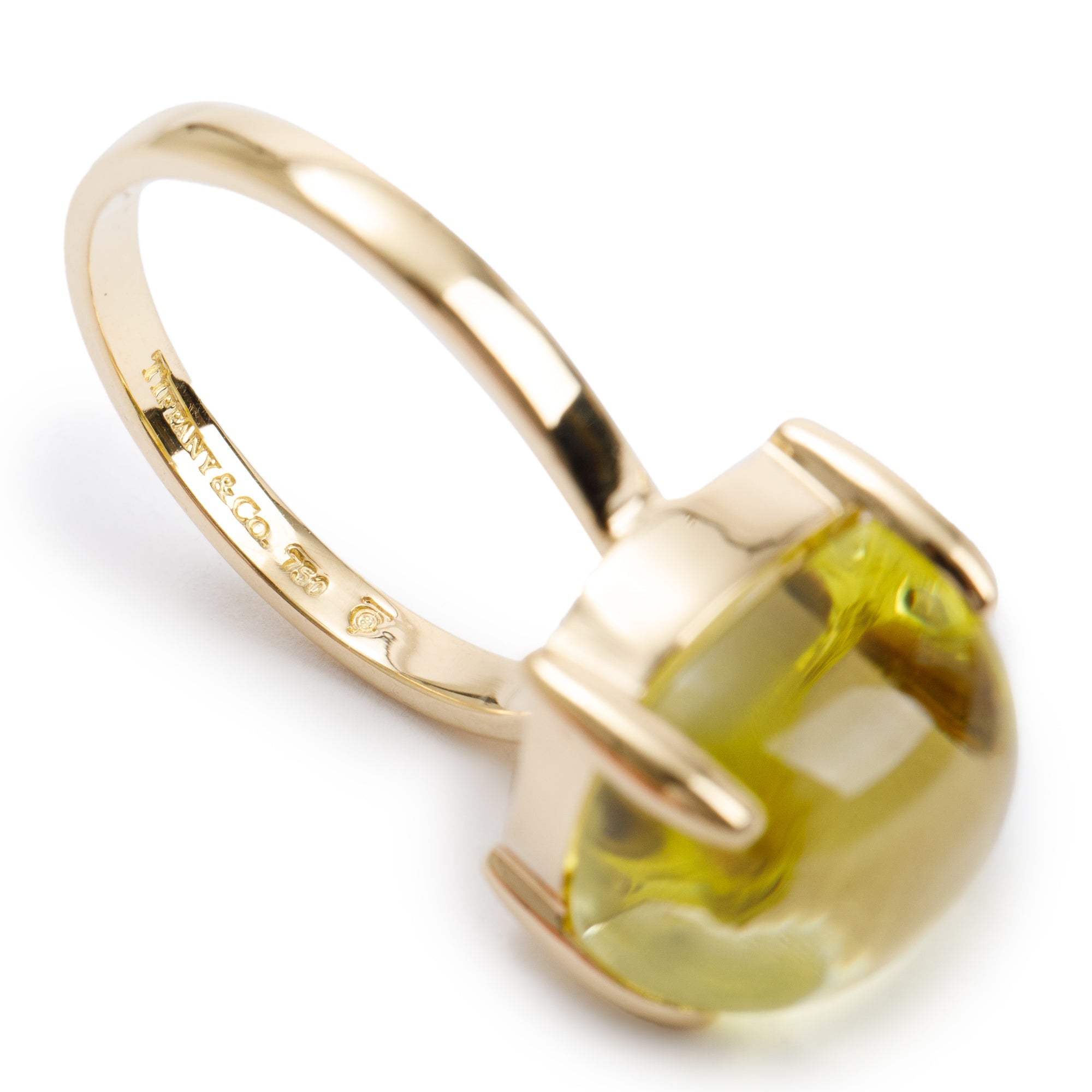 Tiffany & Co. Paloma Picasso 18k Yellow Gold Lemon Quartz Sugar Stacks Ring, Size 7.5