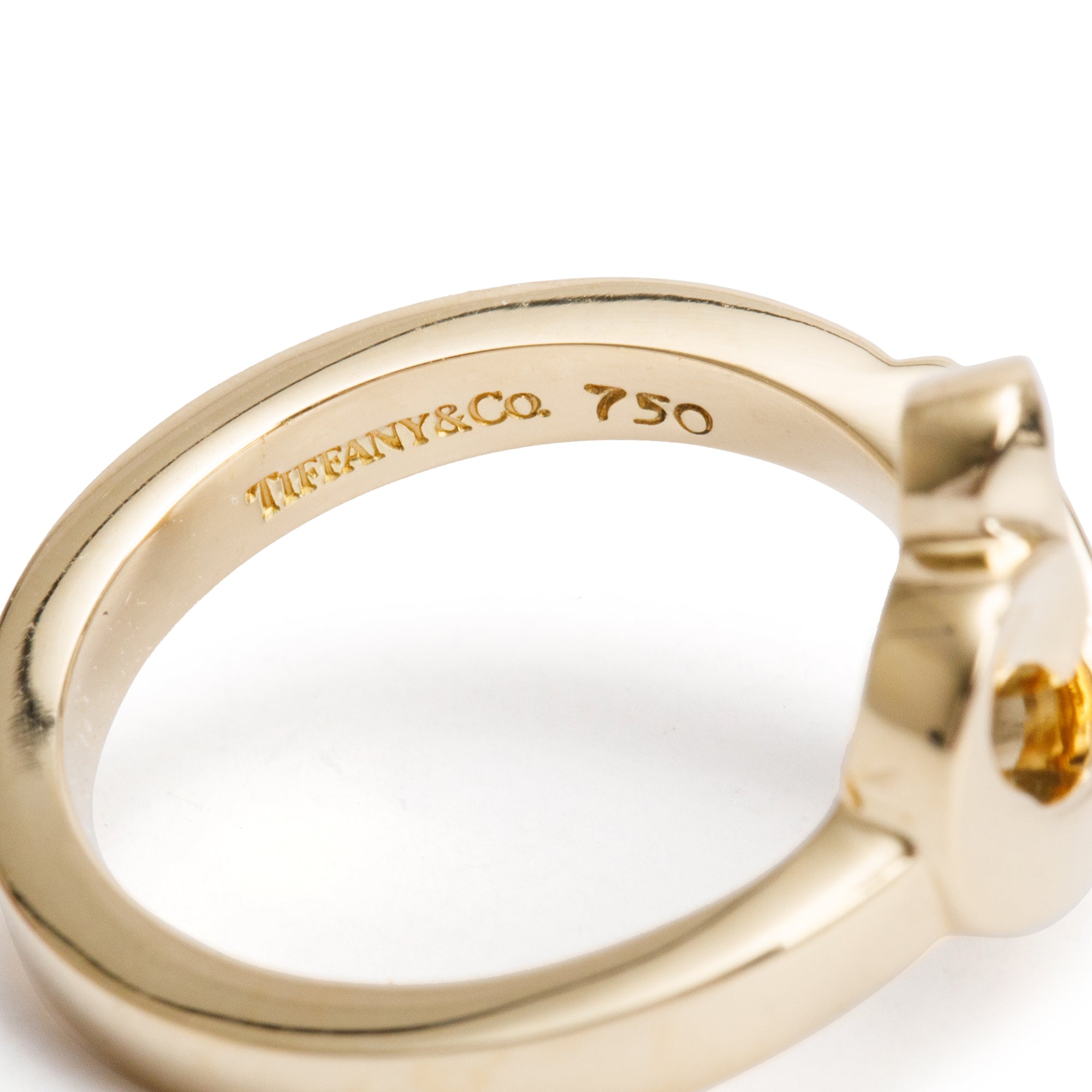 Tiffany & Co. Paloma Picasso 18k Yellow Gold Loving Heart Ring, Size 5.5 w/ Box