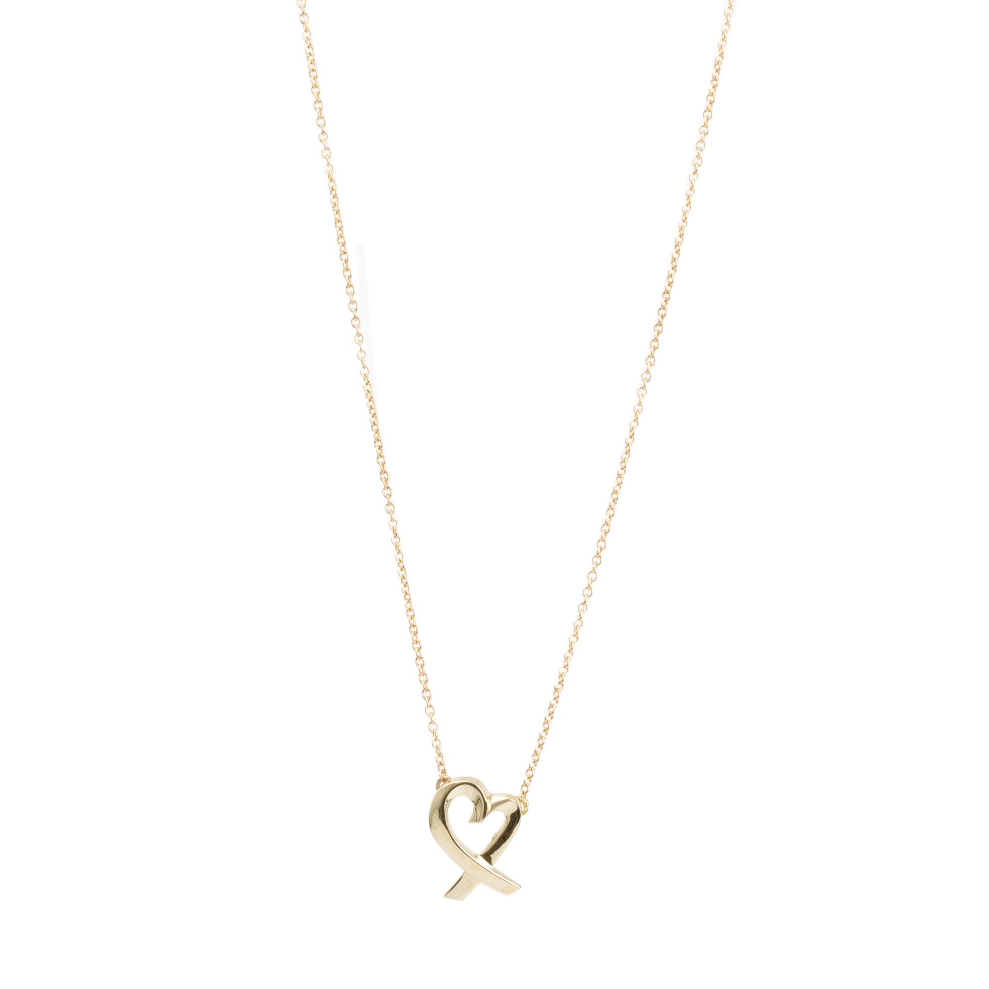 Tiffany & Co. Paloma Picasso 18k Yellow Gold Mini Loving Heart Pendant Necklace