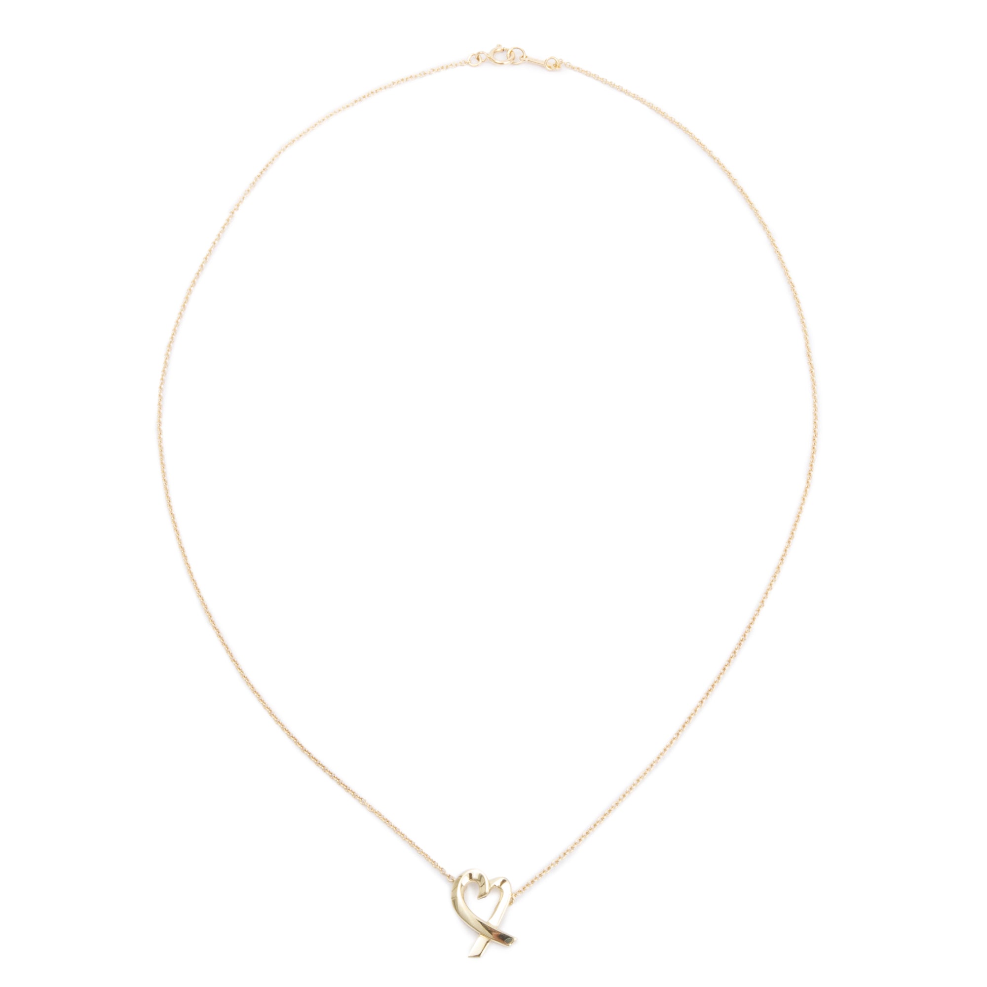 Tiffany & Co. Paloma Picasso 18k Yellow Gold Mini Loving Heart Pendant Necklace