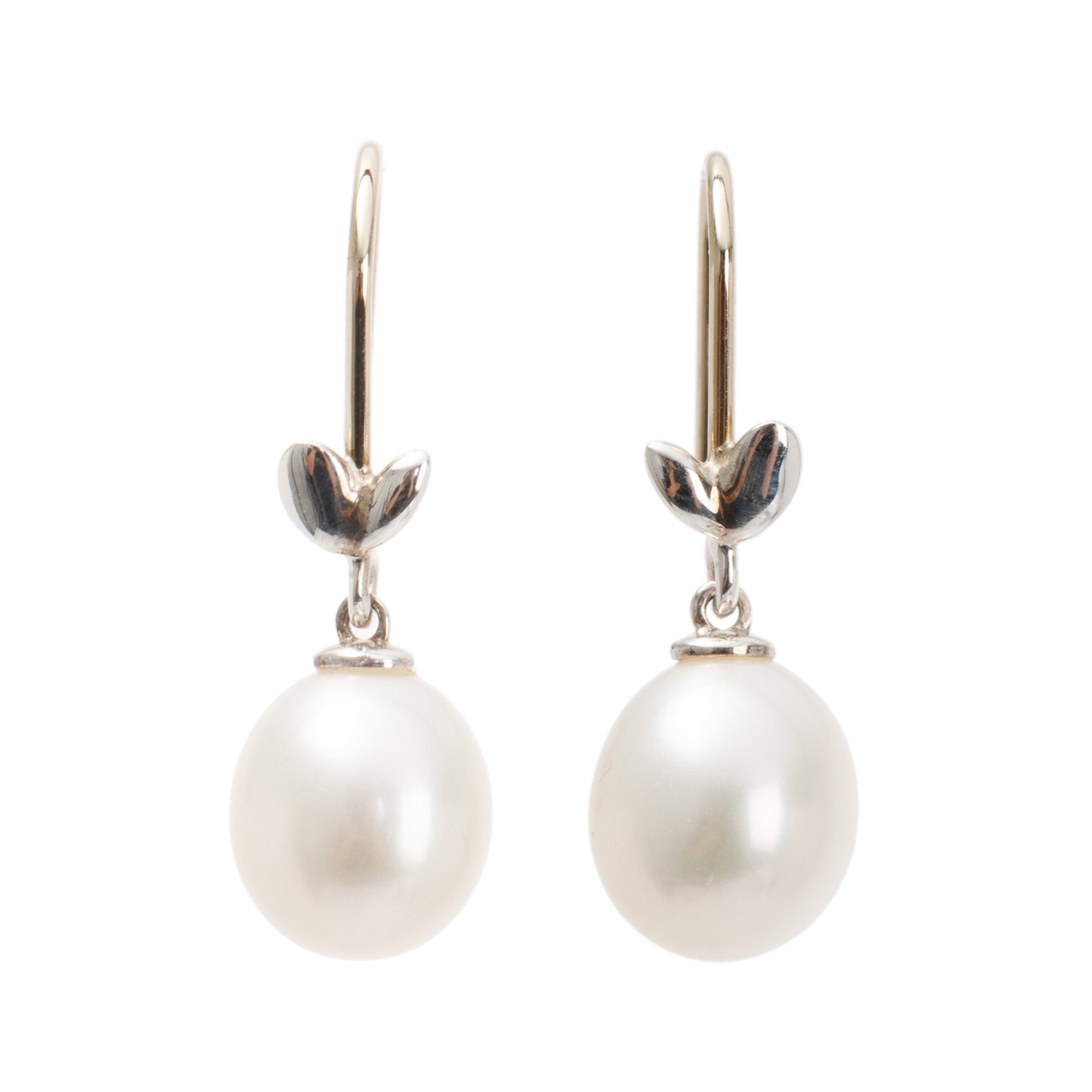 Tiffany & Co. Paloma Picasso Olive Leaf Pearl Drop Earrings