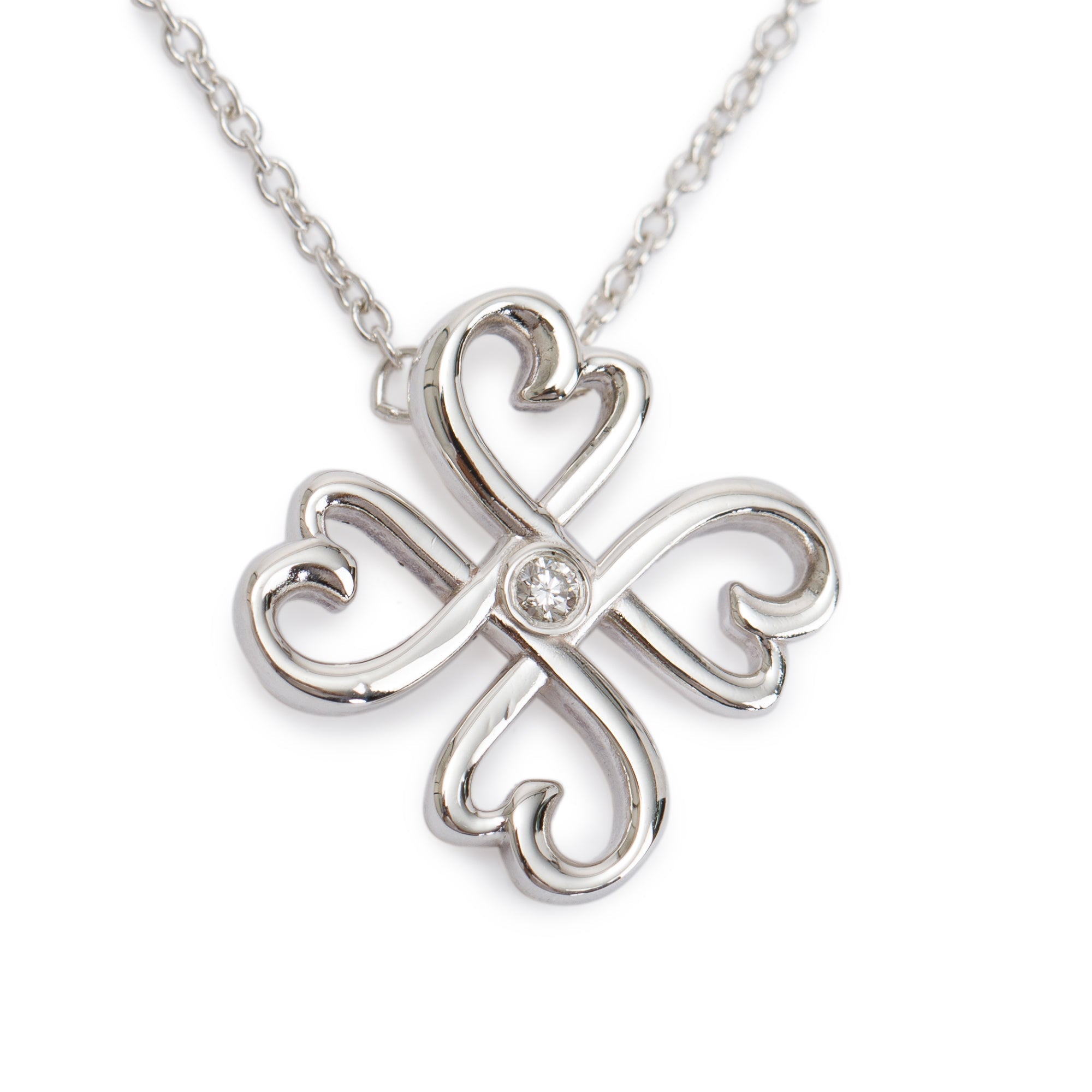 Tiffany & Co. Paloma Picasso Sterling Silver Diamond Loving Heart Pendant Necklace