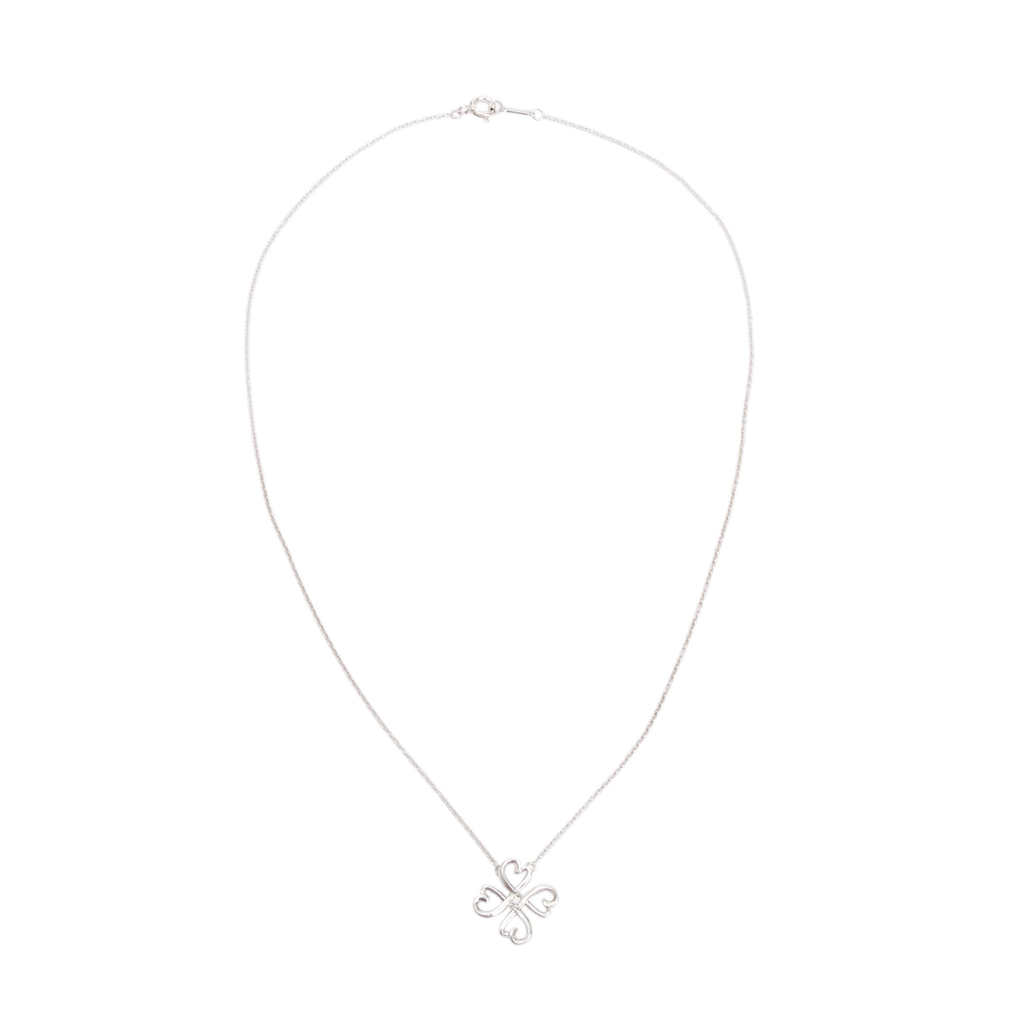 Tiffany & Co. Paloma Picasso Sterling Silver Diamond Loving Heart Pendant Necklace
