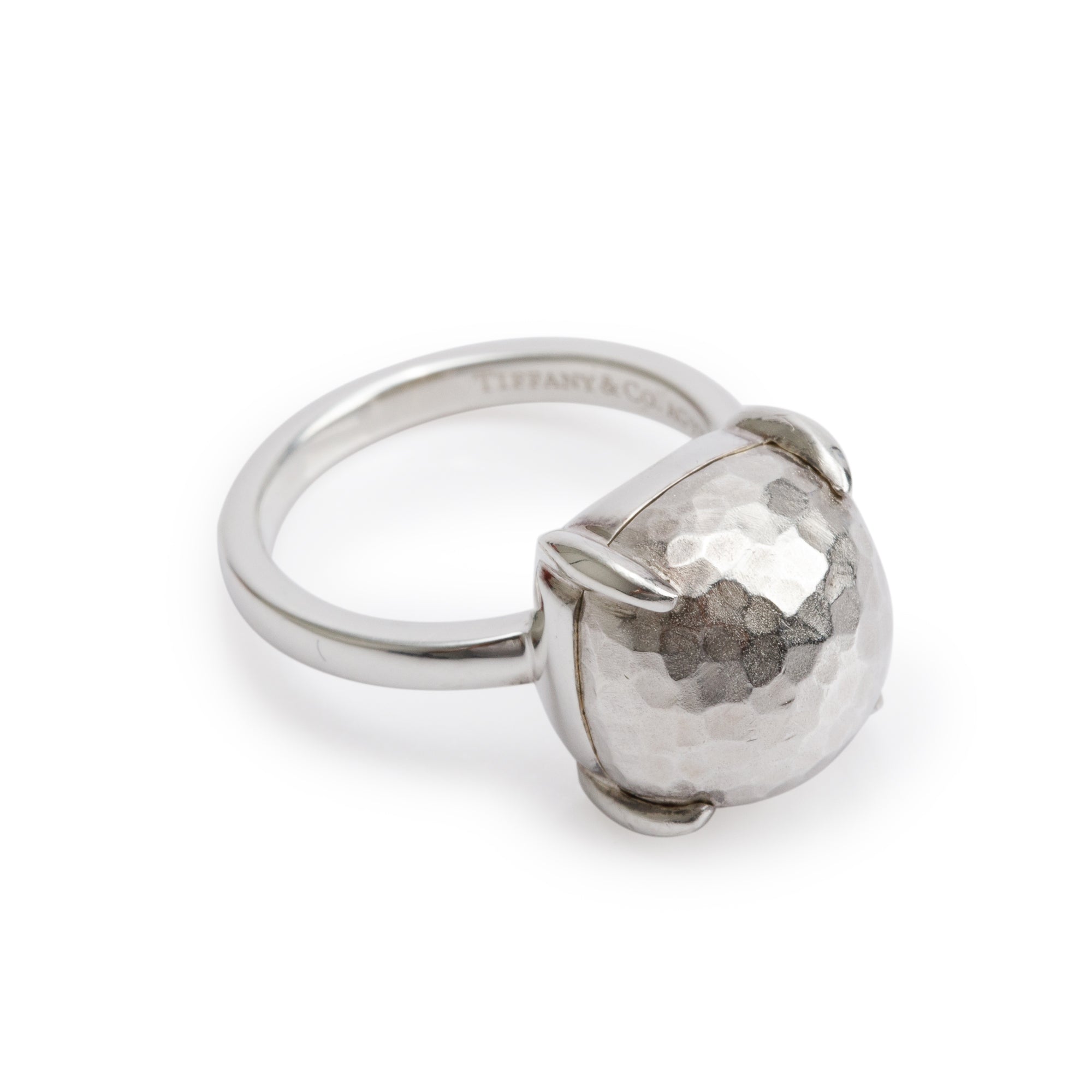 Tiffany & Co. Paloma Picasso Sterling Silver Hammered Sugar Stacks Cocktail Ring, Size 6