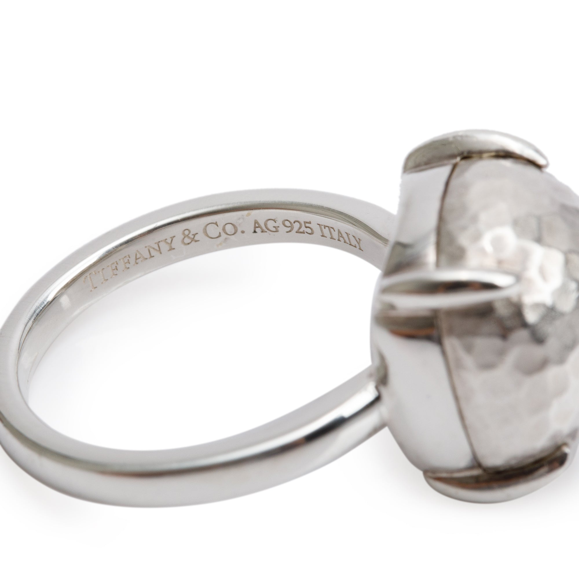 Tiffany & Co. Paloma Picasso Sterling Silver Hammered Sugar Stacks Cocktail Ring, Size 6