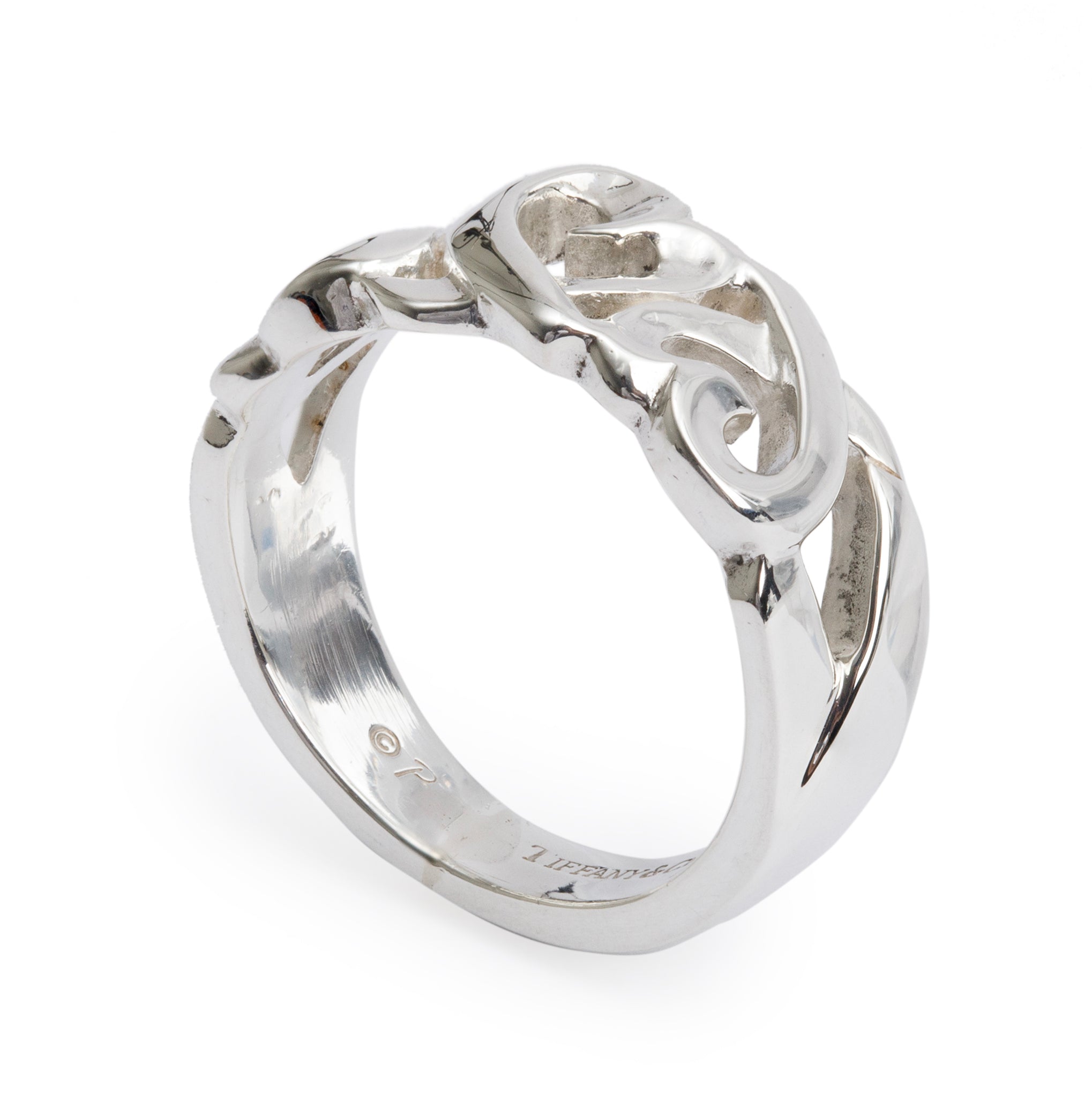 Tiffany & Co. Paloma Picasso Sterling Silver Loving Heart Ring, Size 6.25