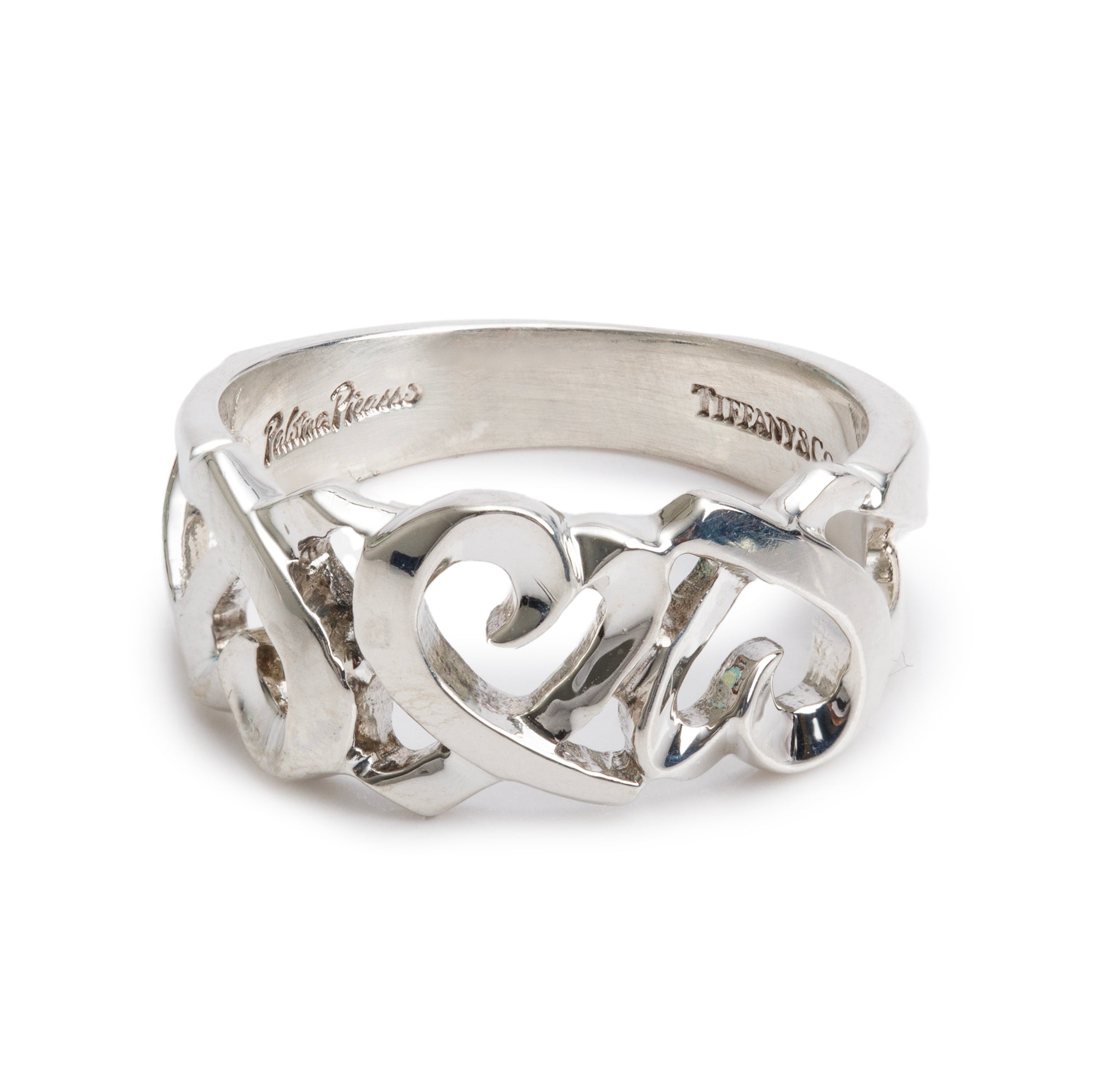 Tiffany & Co. Paloma Picasso Sterling Silver Loving Heart Ring, Size 6.5