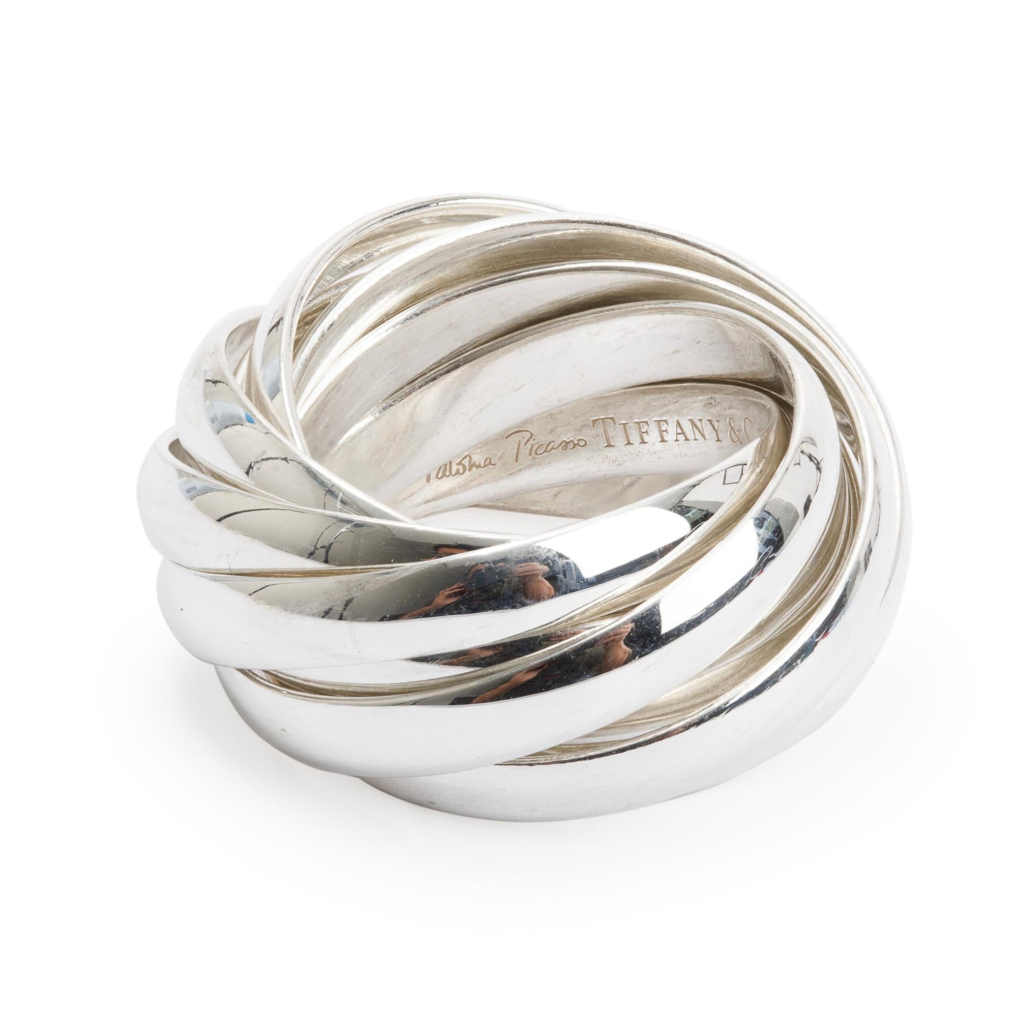 Tiffany & Co. Paloma Picasso Sterling Silver Melody Nine-Band Ring, Size 8.5