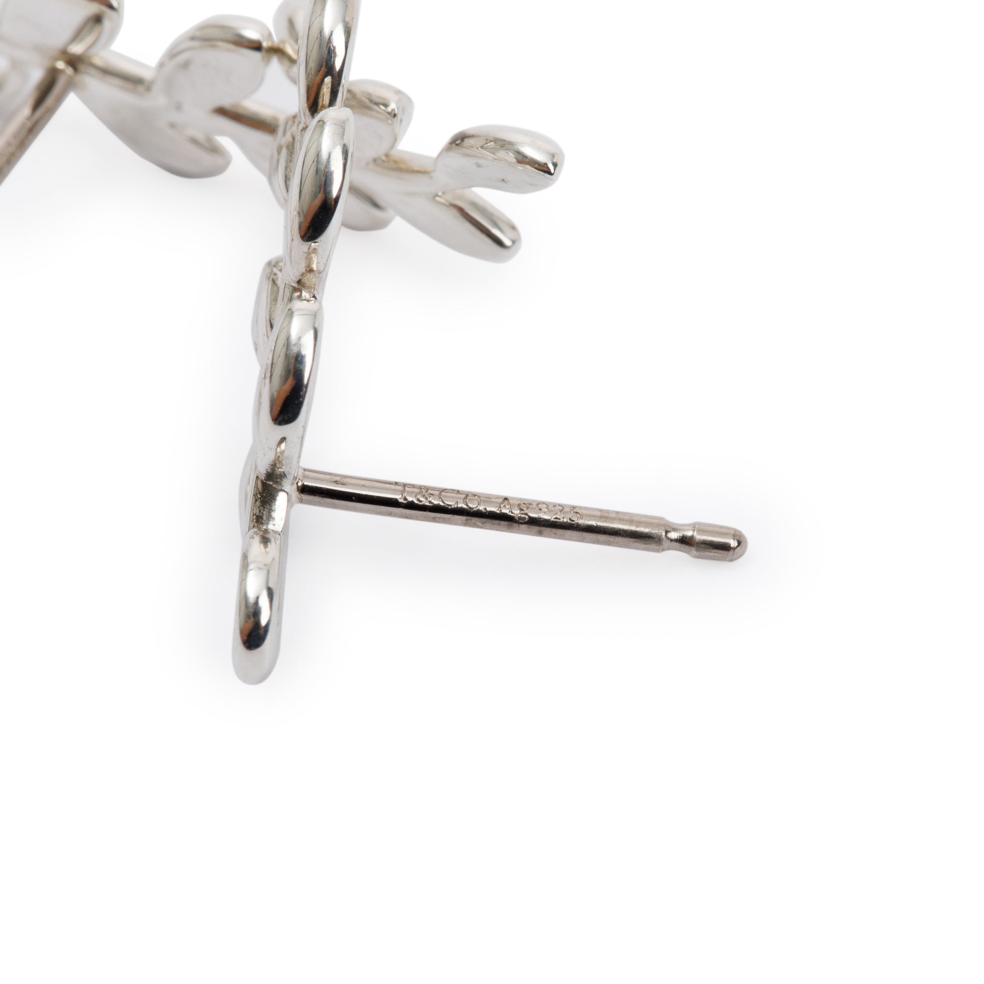 Tiffany & Co. Paloma Picasso Sterling Silver Olive Leaf Climber Earrings