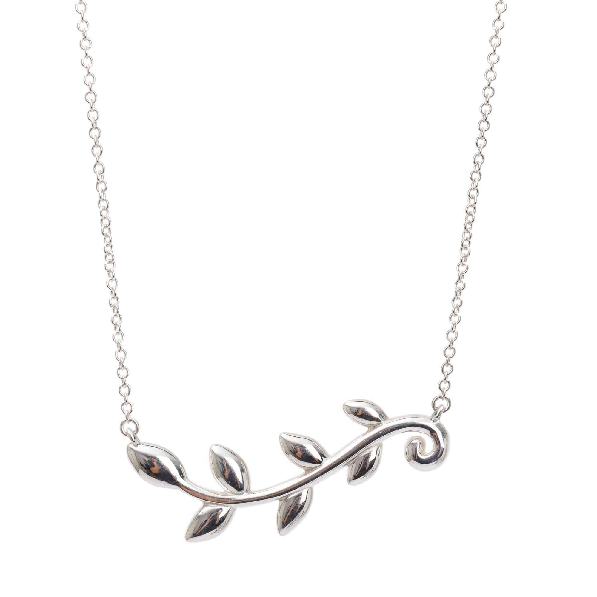 Tiffany & Co. Paloma Picasso Sterling Silver Olive Leaf Vine Pendant Necklace