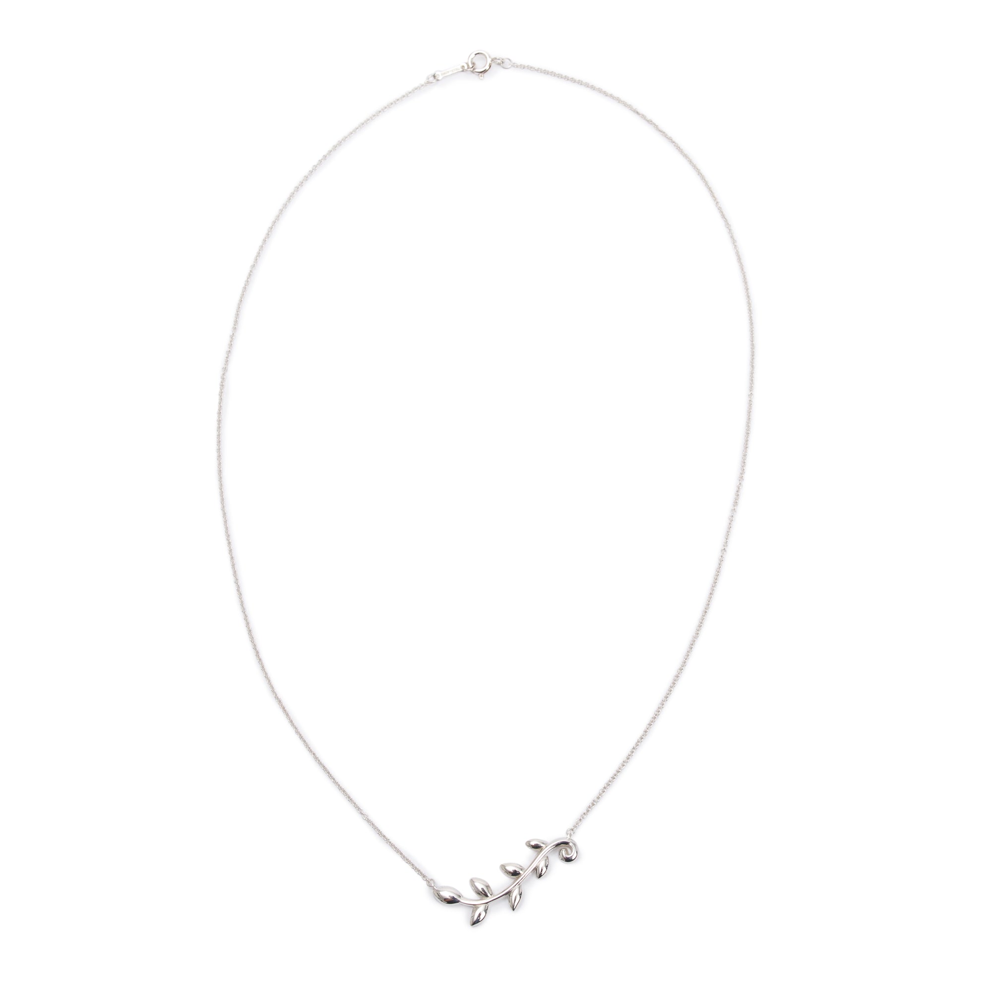 Tiffany & Co. Paloma Picasso Sterling Silver Olive Leaf Vine Pendant Necklace