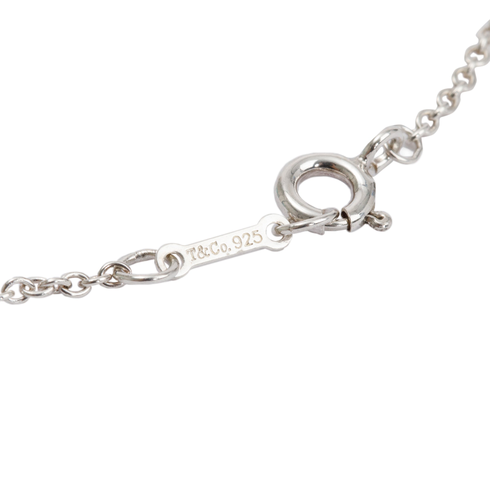 Tiffany & Co. Paloma Picasso Sterling Silver Rose Quartz Pendant Necklace w/ Box