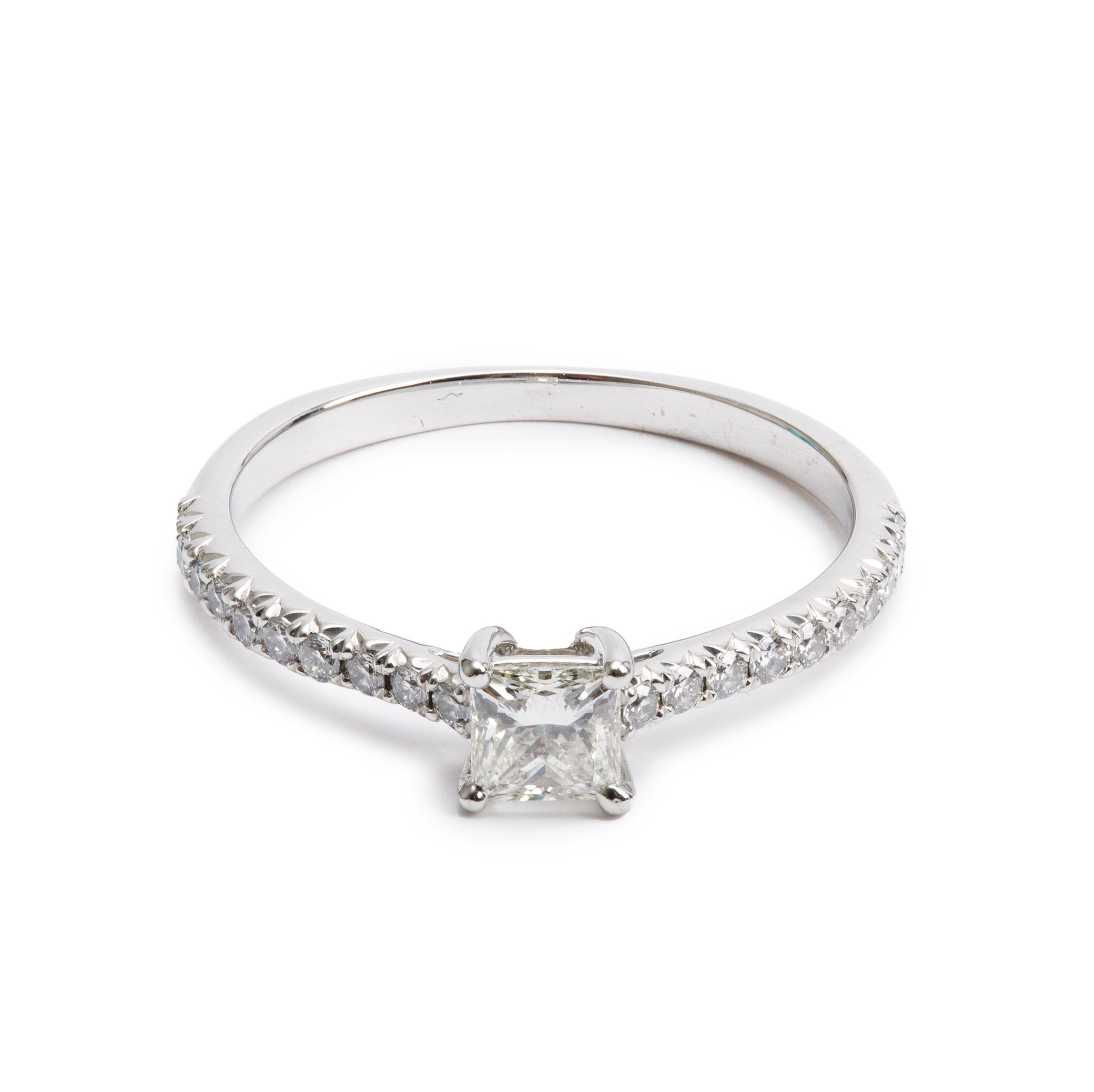 Tiffany & Co. Platinum 0.35 ct. Princess Cut Diamond Novo Engagement Ring, Size 6.5 w/ Box & Papers