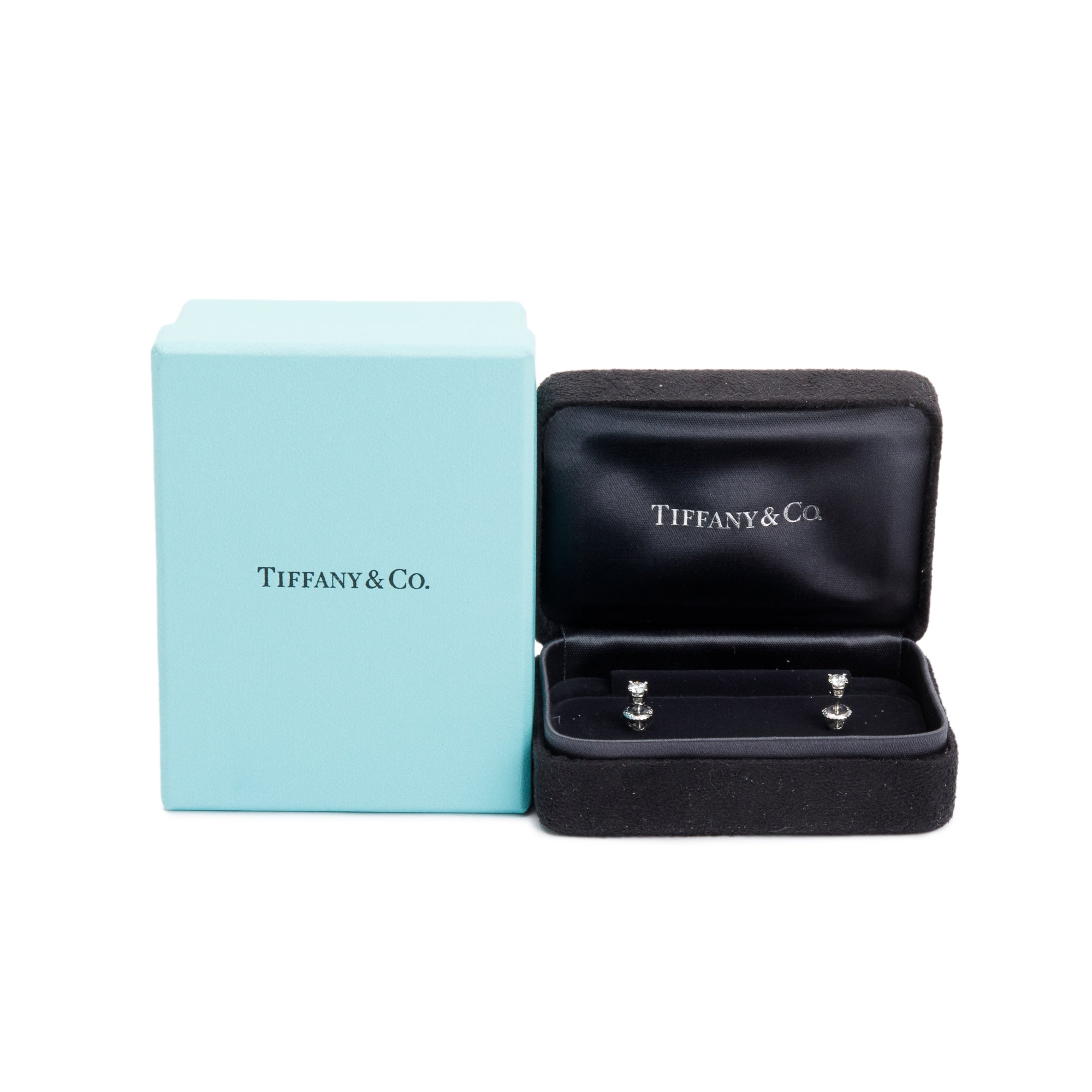 Tiffany & Co. Platinum 0.36 tcw Diamond Stud Earrings w/ Box