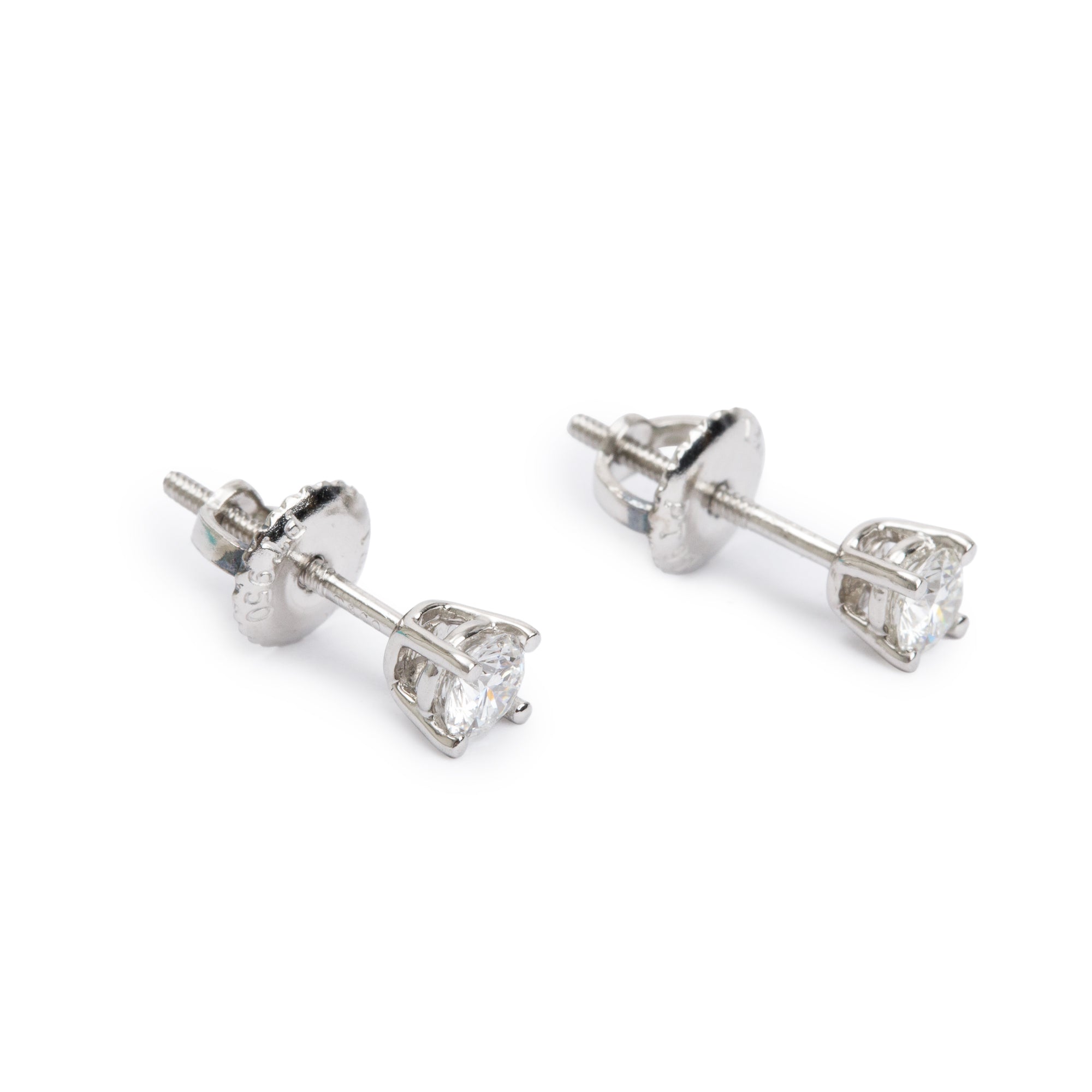 Tiffany & Co. Platinum 0.36 tcw Diamond Stud Earrings w/ Box