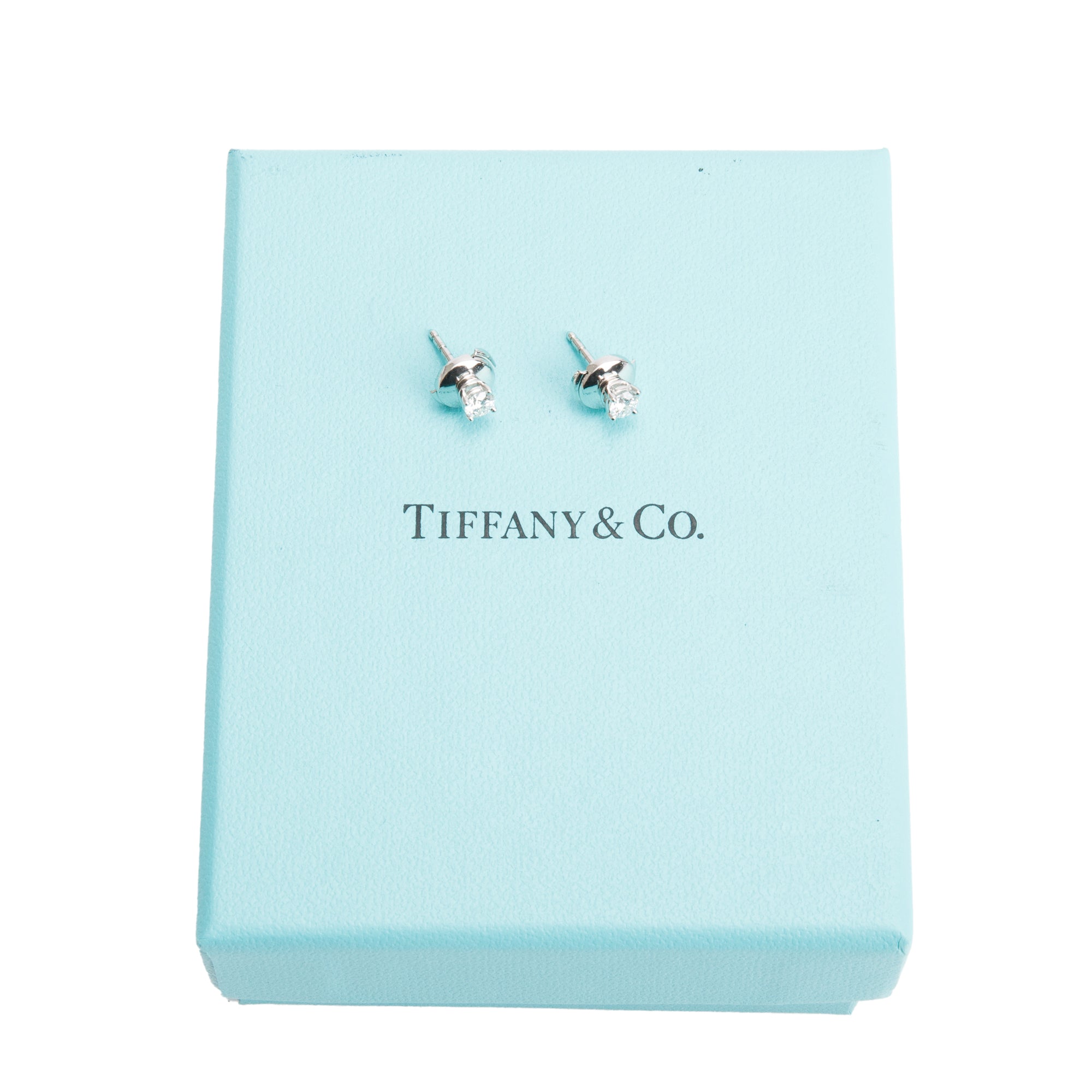Tiffany & Co. Platinum 0.36 tcw. Diamond Stud Earrings w/ Box